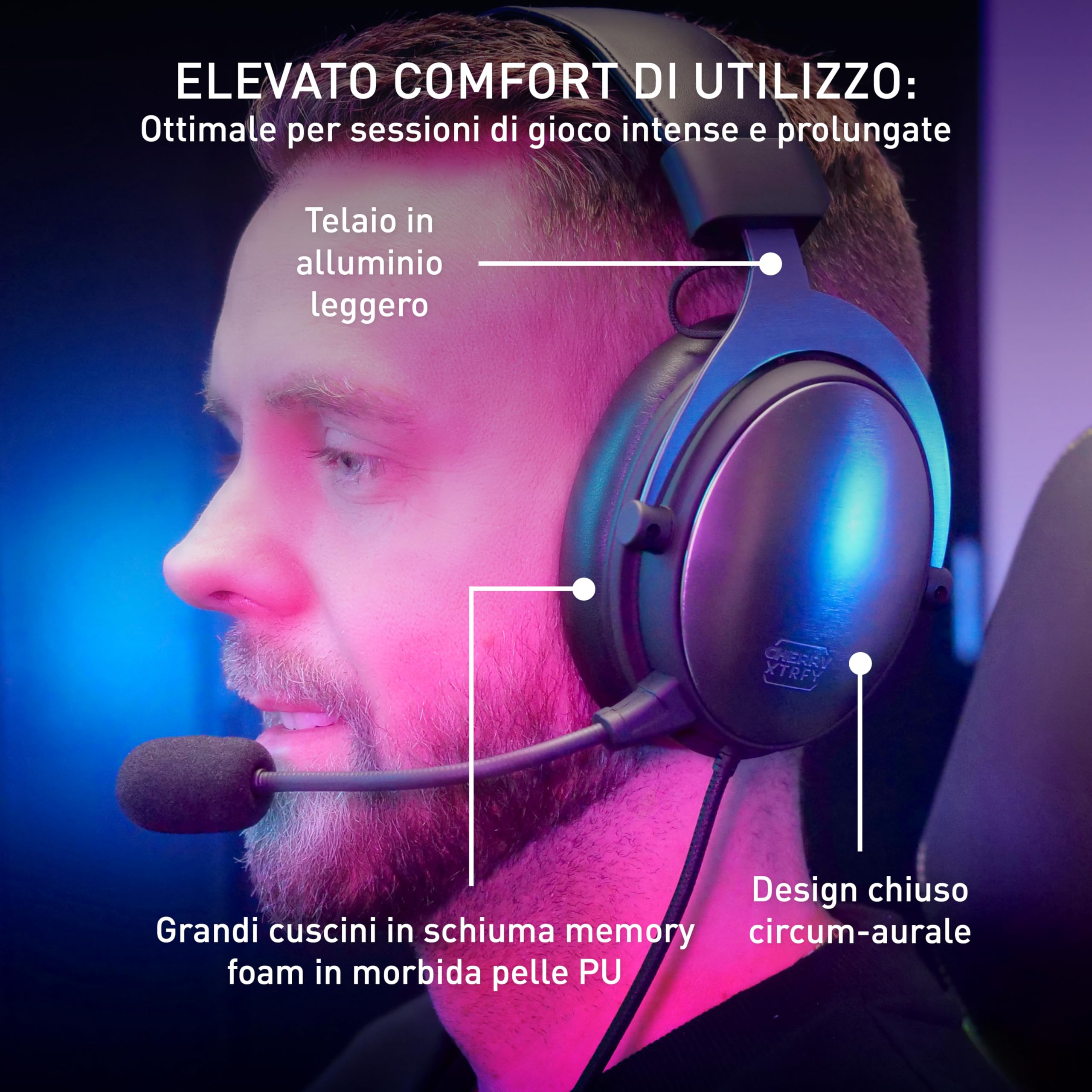 Xtrfy H1 Cuffie Gaming Nere Driver 60 mm con Microfono