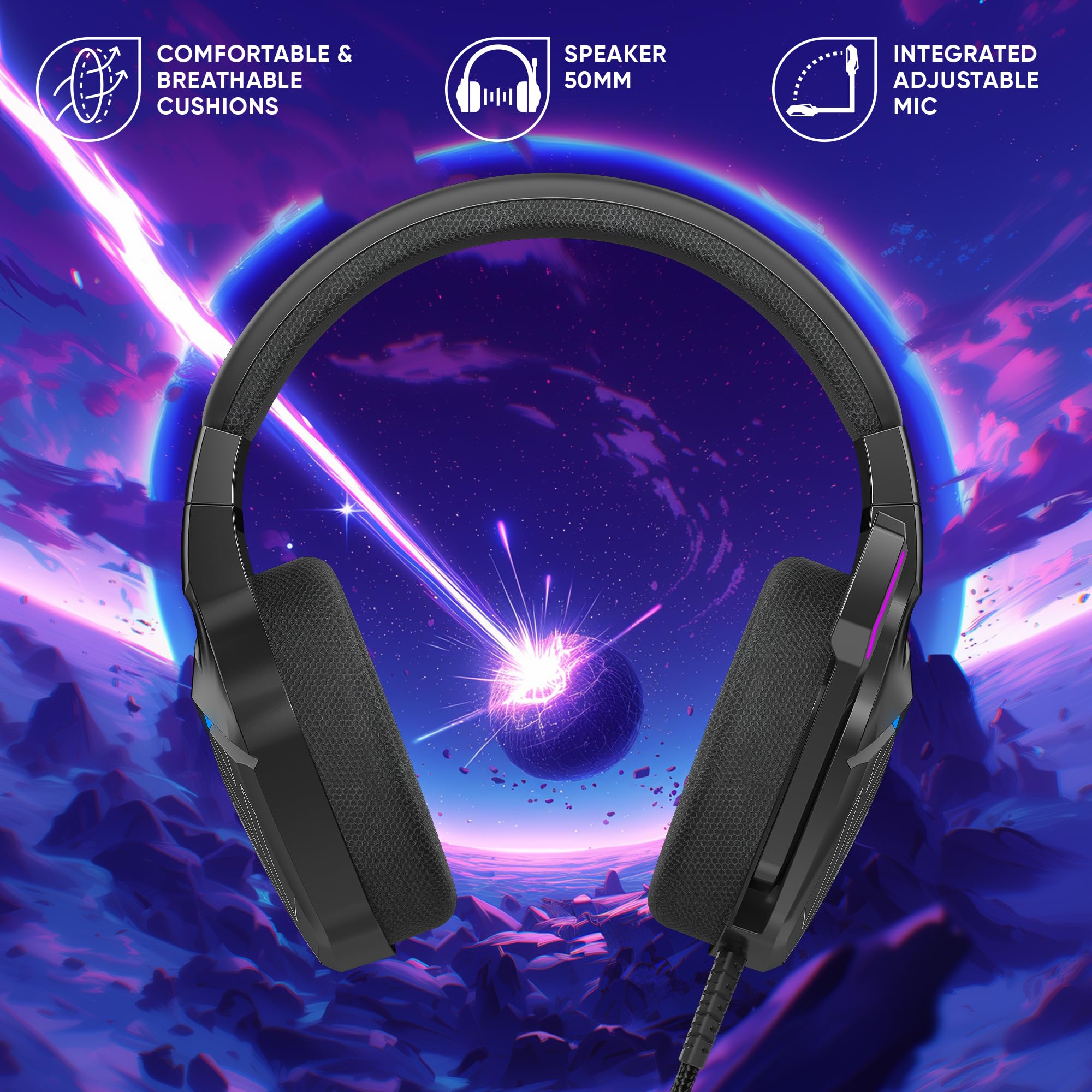 Oniverse Meteor Cuffie Gaming Cablate Carbon Jack 50mm