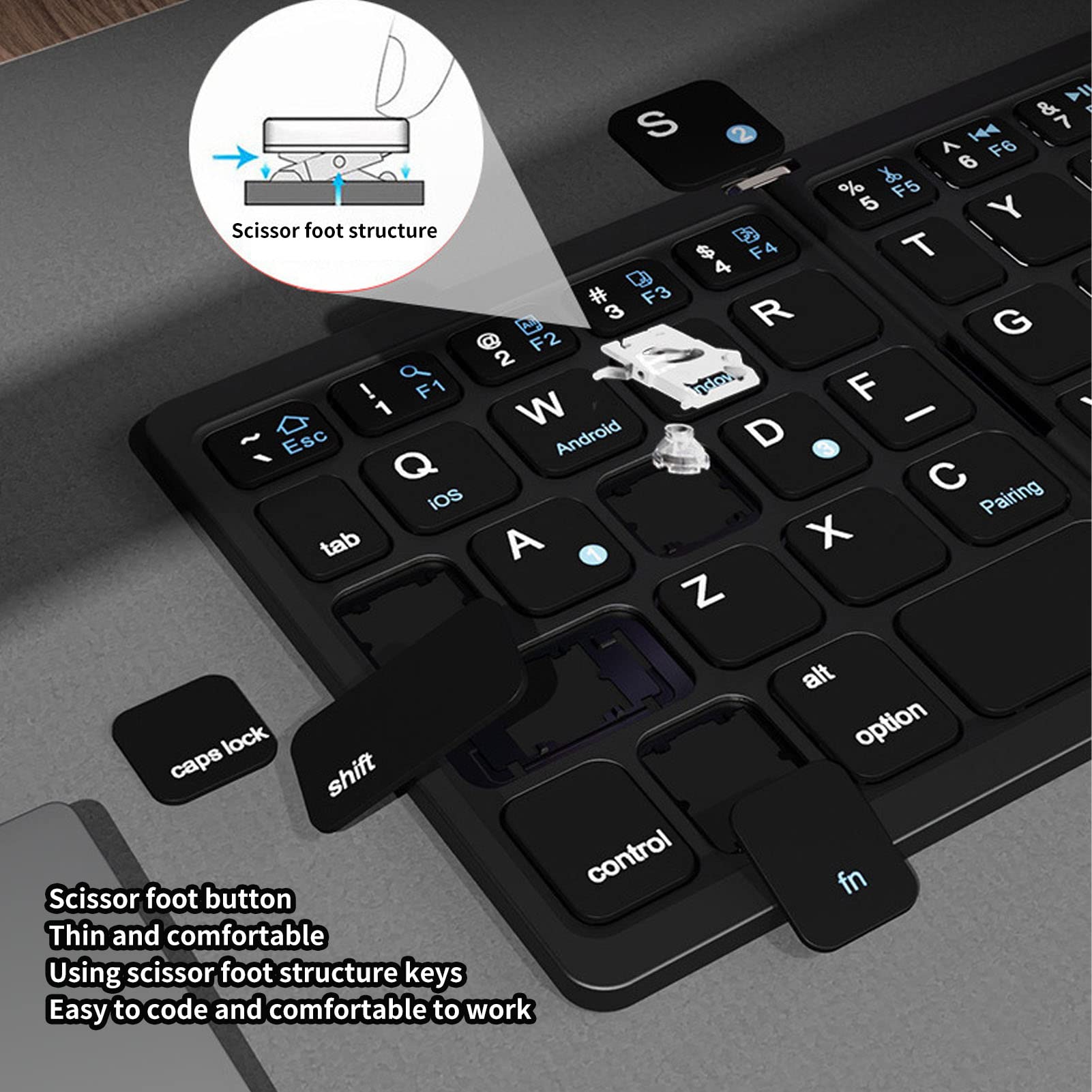 GOWENIC Tastiera Bluetooth Pieghevole Touchpad 10 m