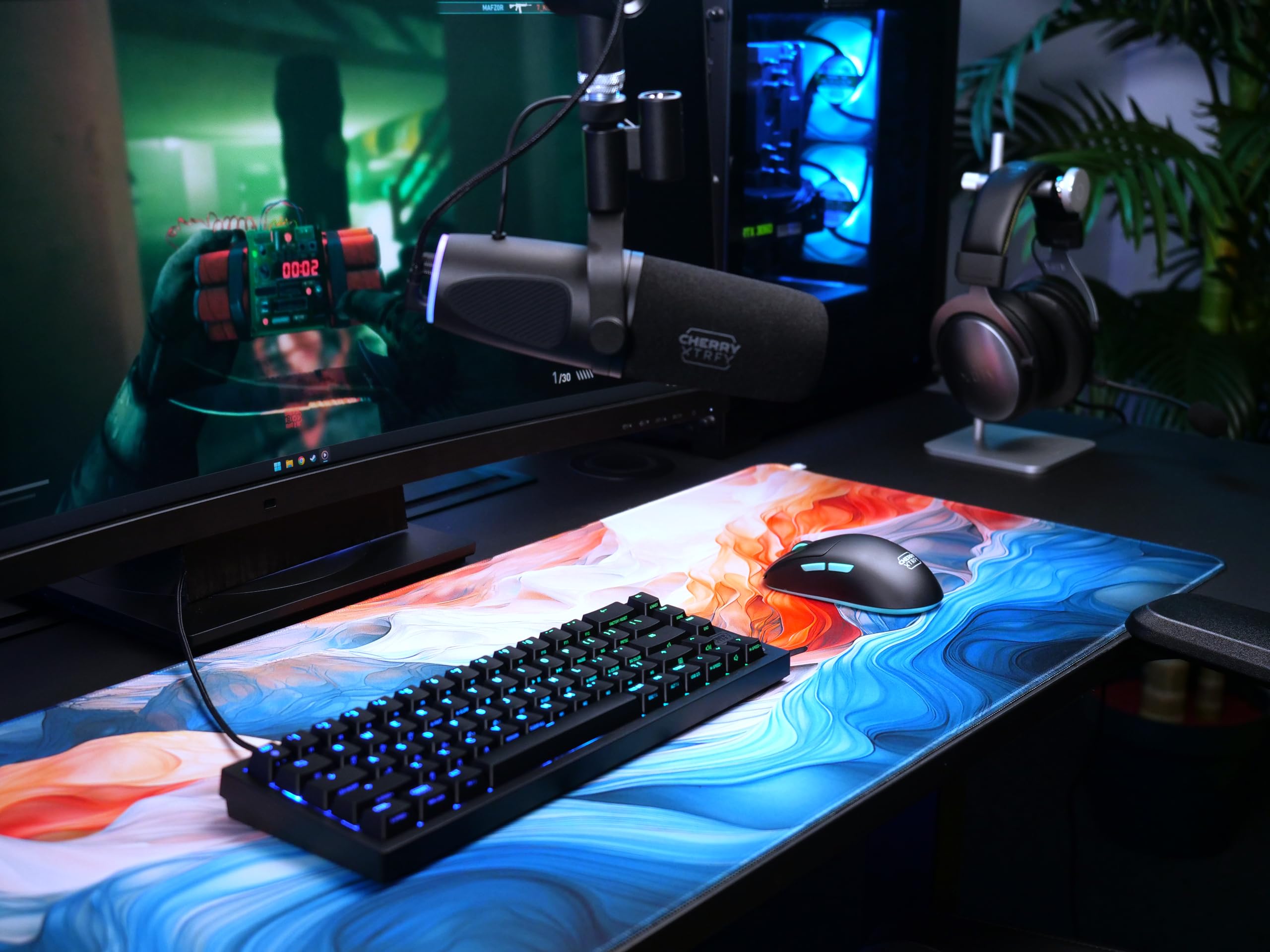 CHERRY XTRFY GP5 Tappetino Gaming XL 920x400 Amnis Blue Liscio