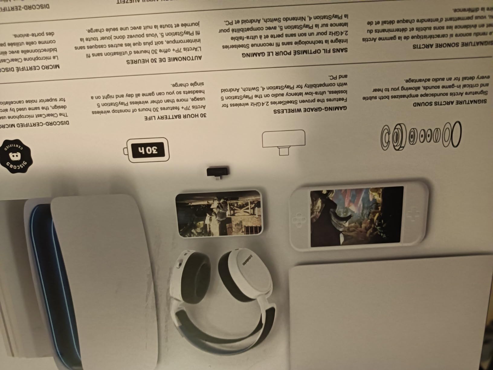 SteelSeries Arctis 7P+ cuffie gaming wireless bianche 30h