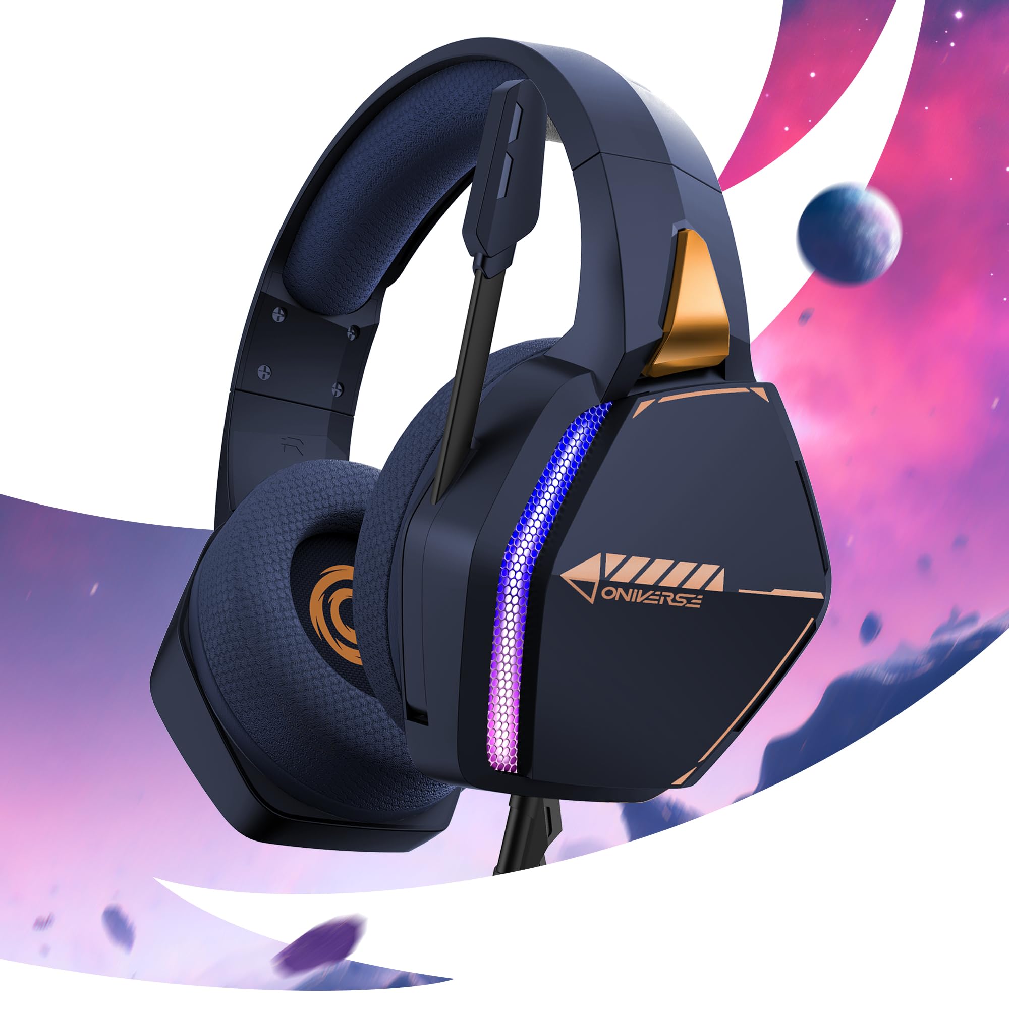 Oniverse Nebula Cuffie Gaming 50mm Jack Blu Abyss con Microfono
