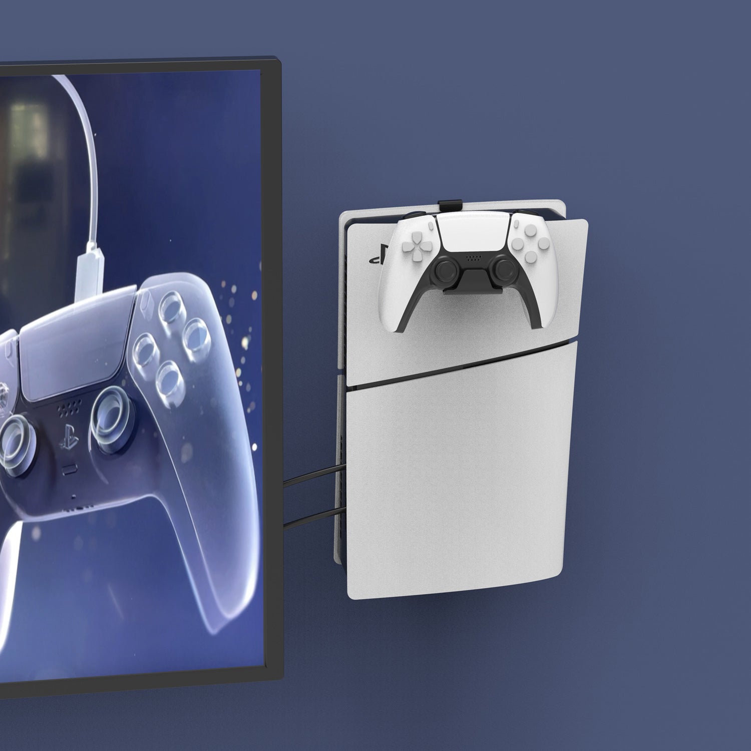 Monzlteck PS5/PS4 Mount staffa parete PS5 Slim acciaio
