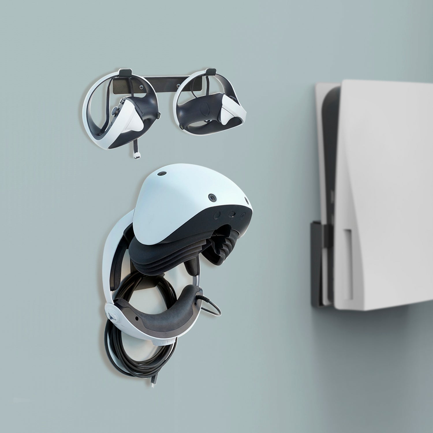 Monzlteck PS5/PS4 Mount supporto parete PSVR2 visore acciaio