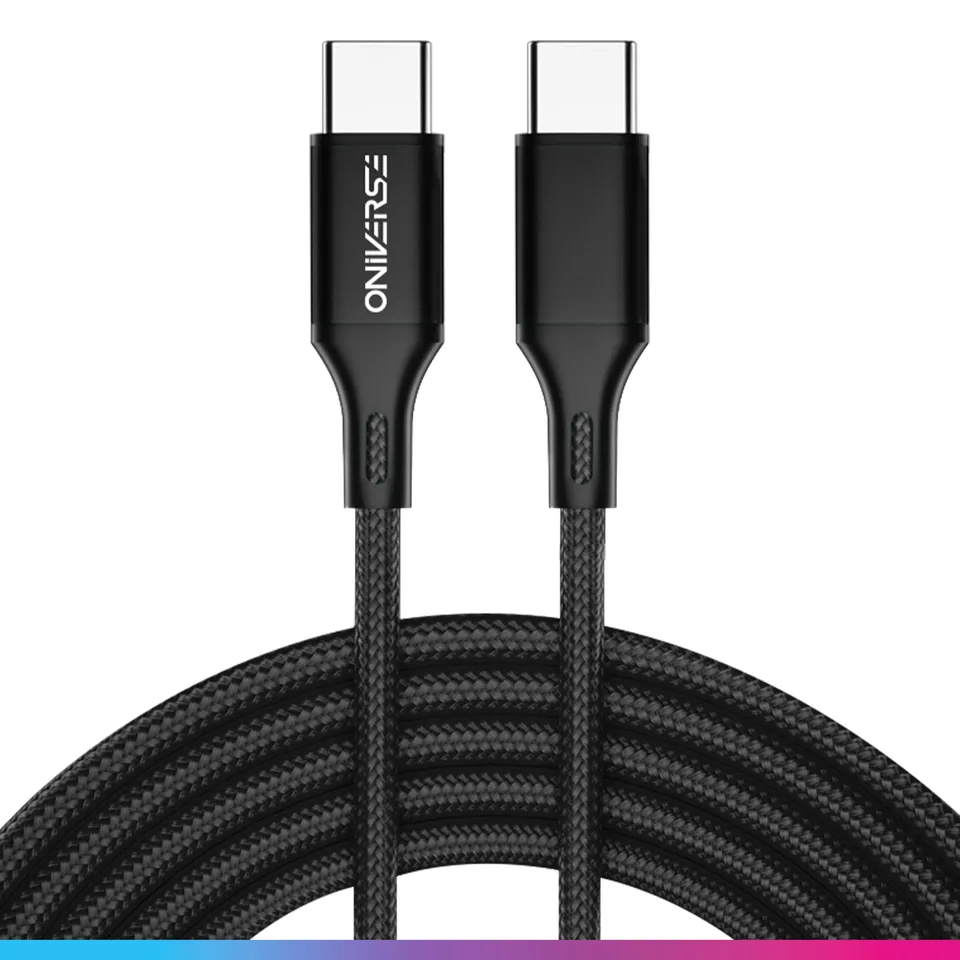 Oniverse cavo USB-C 3 m intrecciato nero ricarica 2,4A PC console