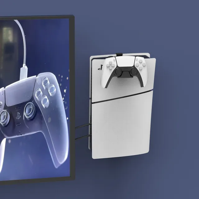 Monzlteck PS5/PS4 Mount staffa parete PS5 Slim acciaio