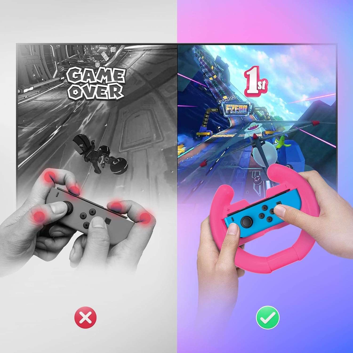 Oniverse Volanti Nintendo Switch 4 pezzi neon per Mario Kart