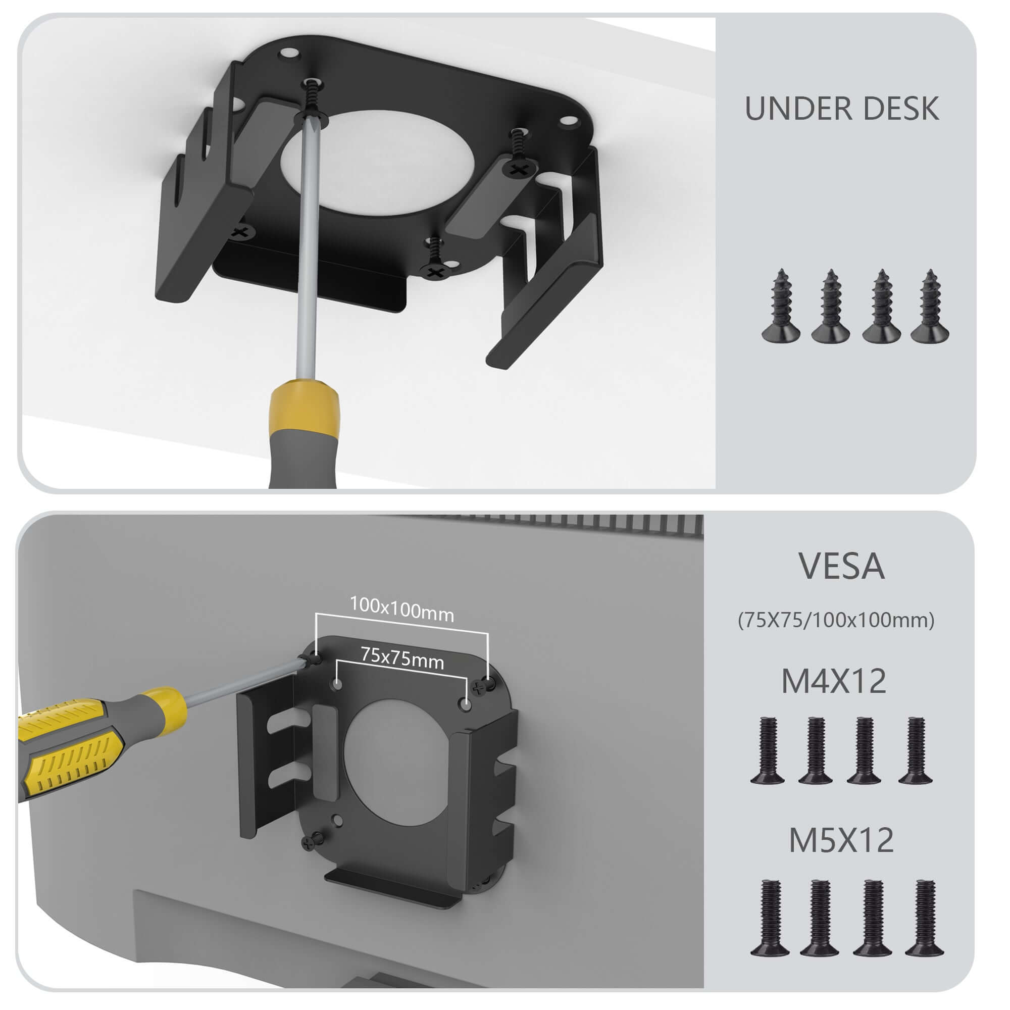 Monzlteck CPU Mount supporto Mac Mini M4 sotto scrivania