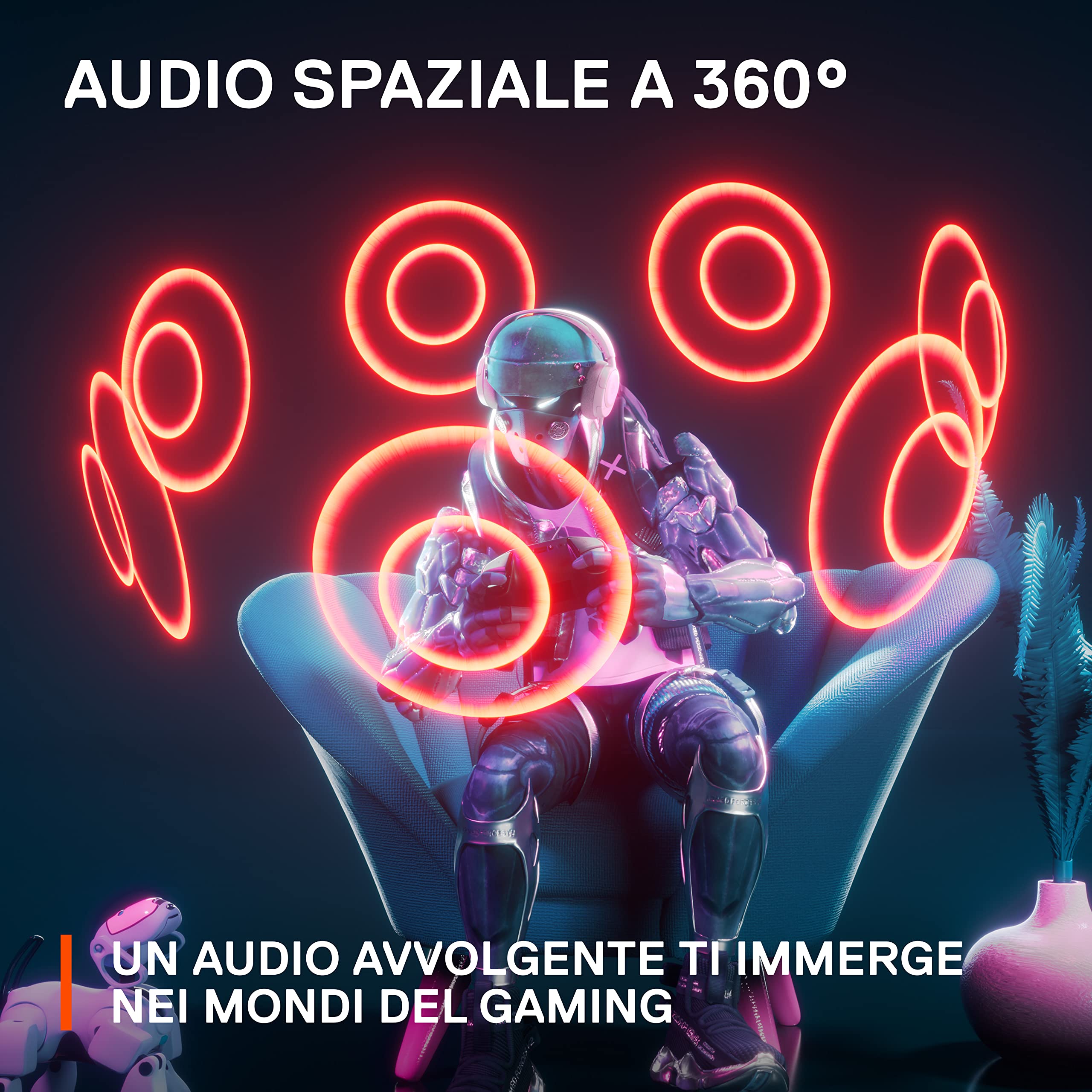 SteelSeries Arctis Nova 1 cuffie gaming bianco jack 3,5 mm audio 360