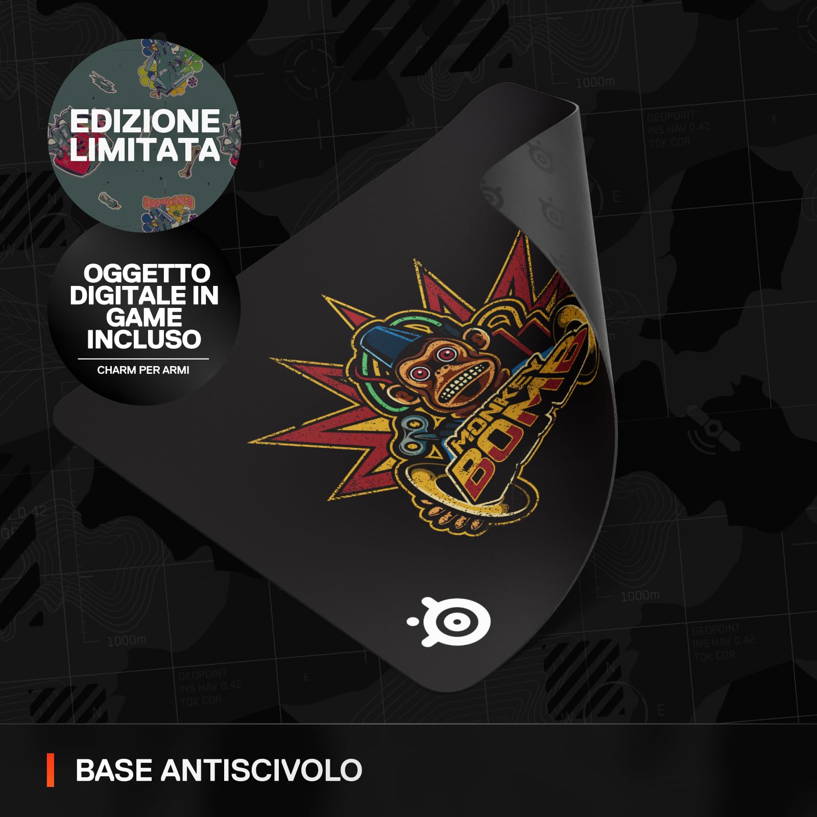 SteelSeries QcK L tappetino mouse Monkey Bomb Call of Duty