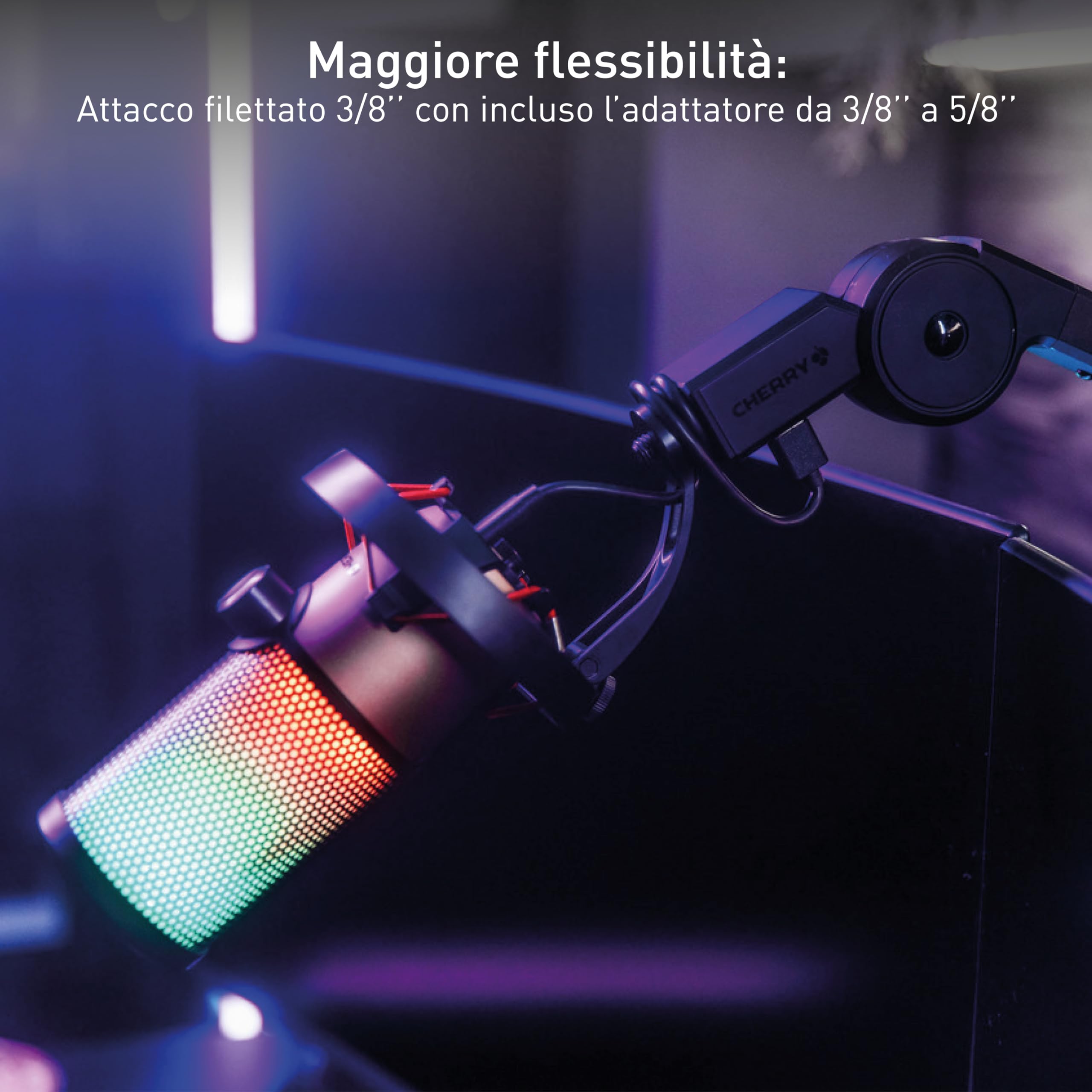 Cherry MA 6.0 UNI USB Braccio Microfono Nero con Hub