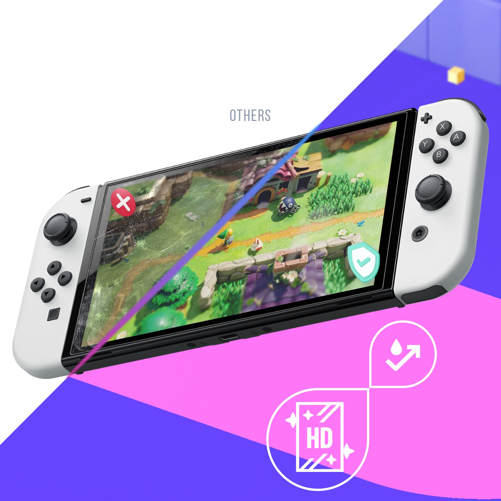 Oniverse Accessories vetro temperato Switch OLED anti luce blu