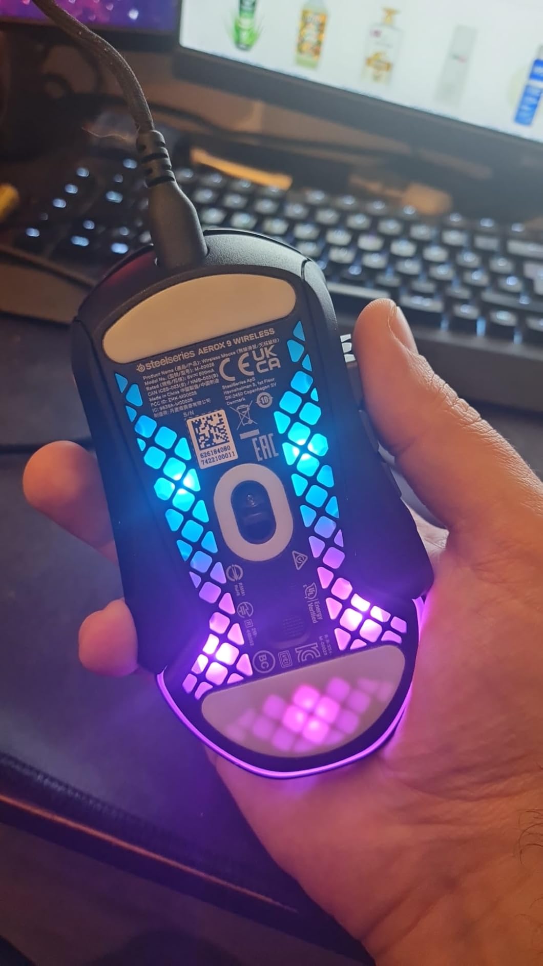 SteelSeries Aerox 9 Mouse Wireless RGB 18 Pulsanti 18K DPI