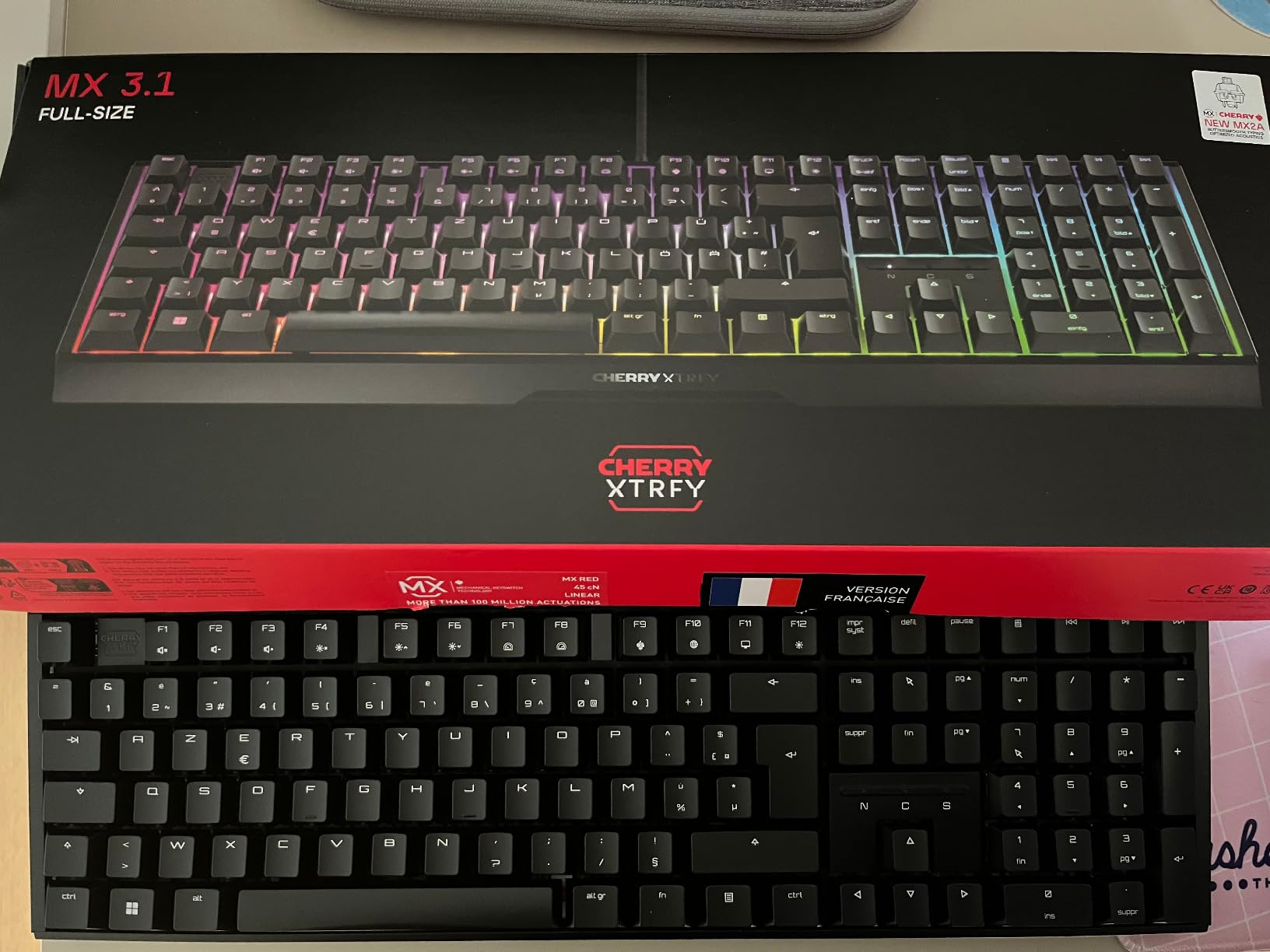 CHERRY XTRFY MX 3.1 Tastiera gaming meccanica AZERTY RGB Red nera