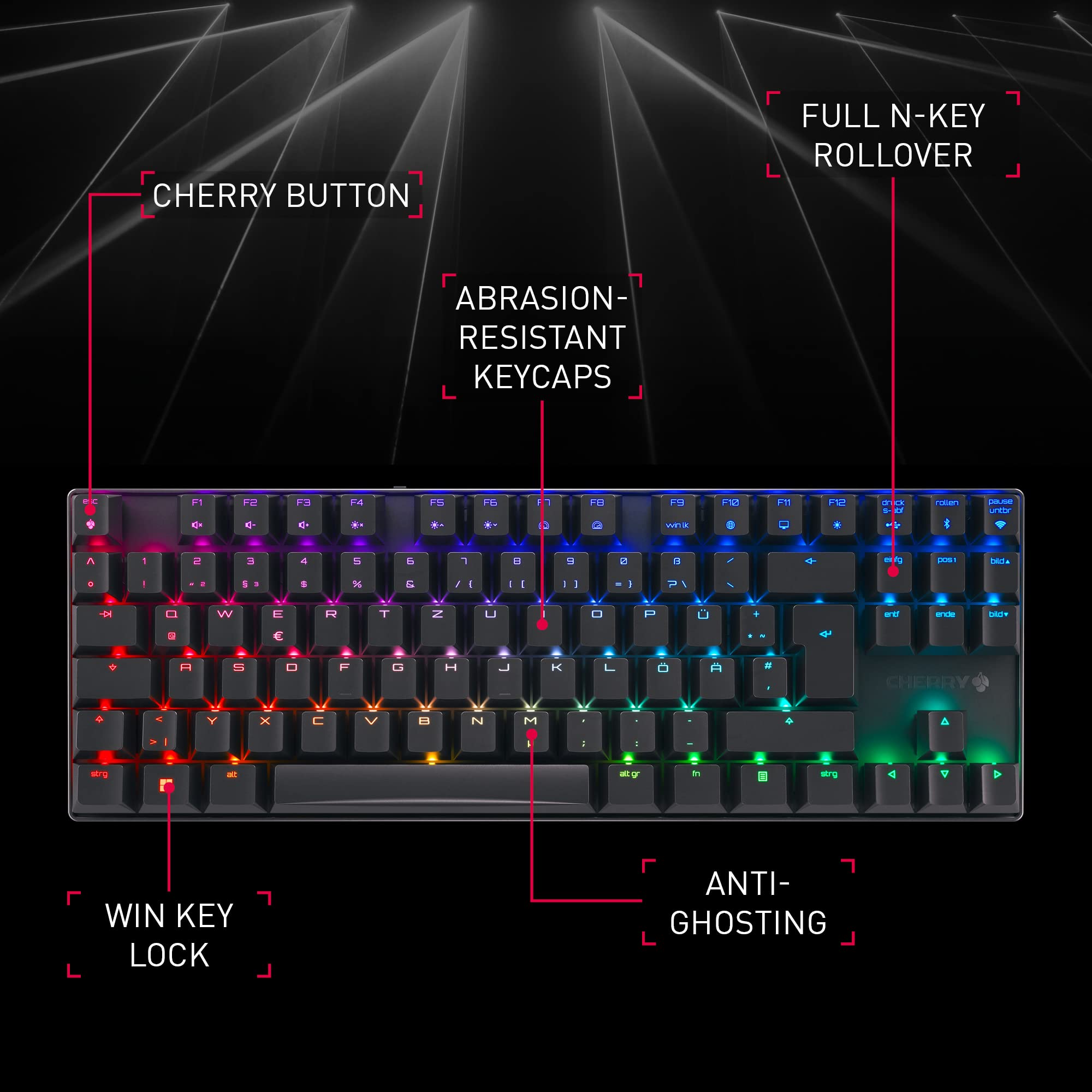 Cherry MX 8.2 TKL Tastiera Gaming Wireless Bianca MX2A Blue