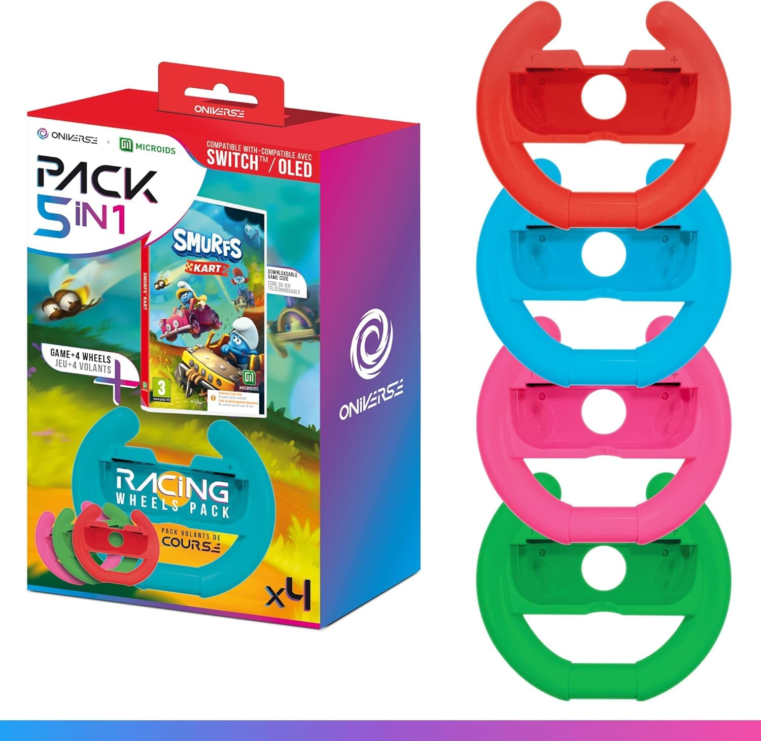 Oniverse volanti Joy-Con Switch 4 pezzi + Schtroumpf Kart
