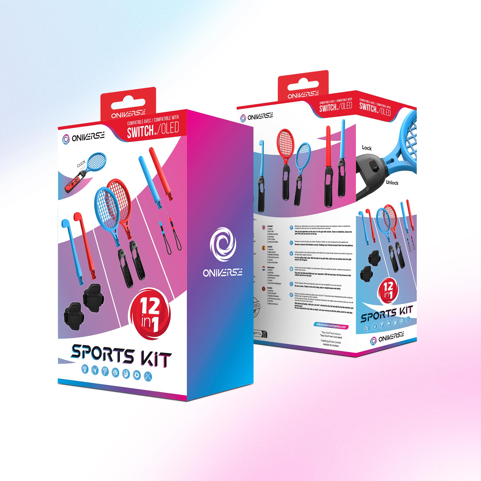 Oniverse Kit 12 in 1 Accessori Switch Sports Joy-Con