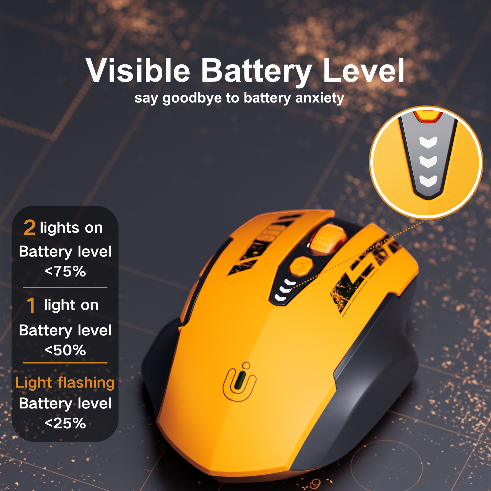 Uineer 2.4G Mouse Wireless Ricaricabile 4000 DPI
