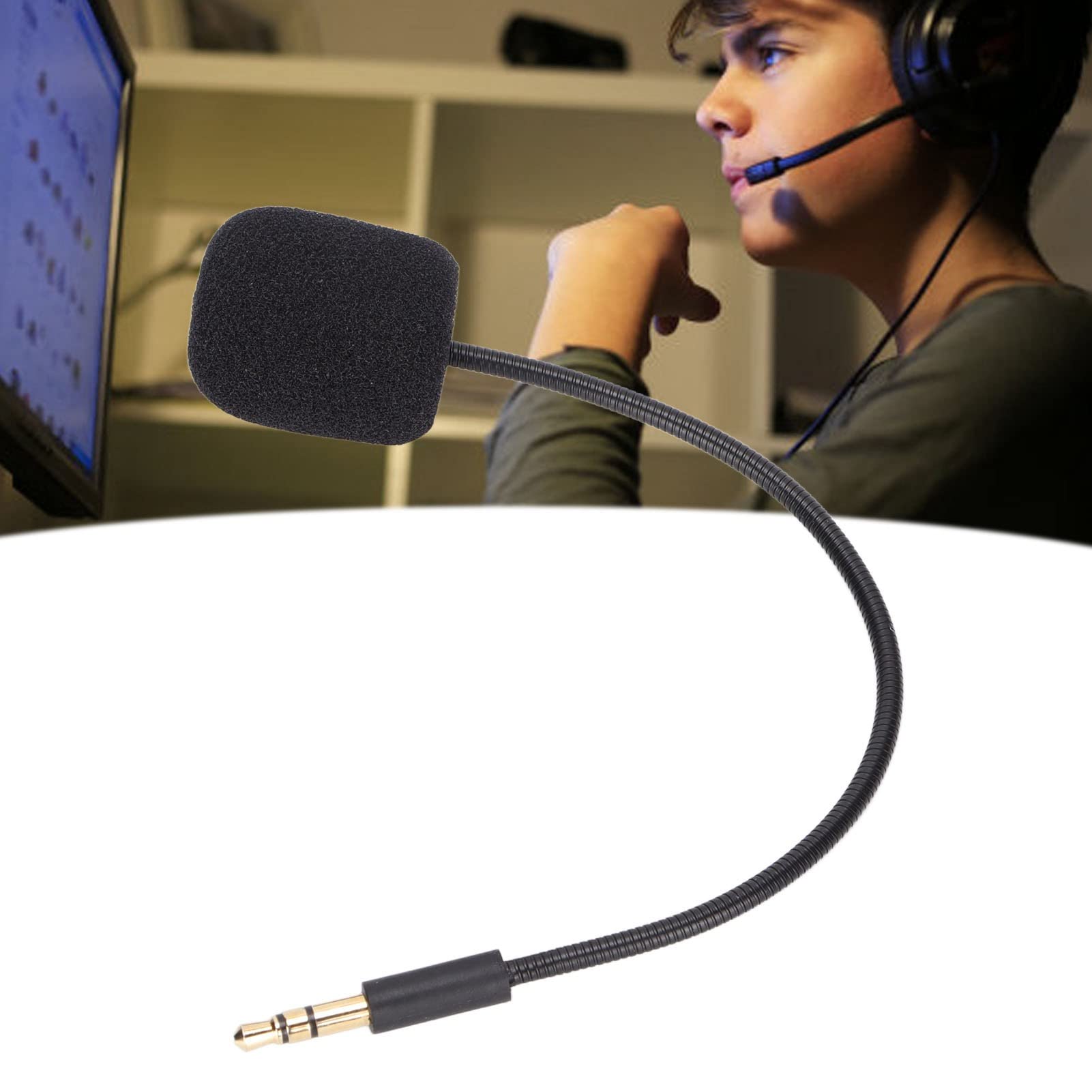 Gowenic microfono ricambio cuffie gaming jack 3,5 mm