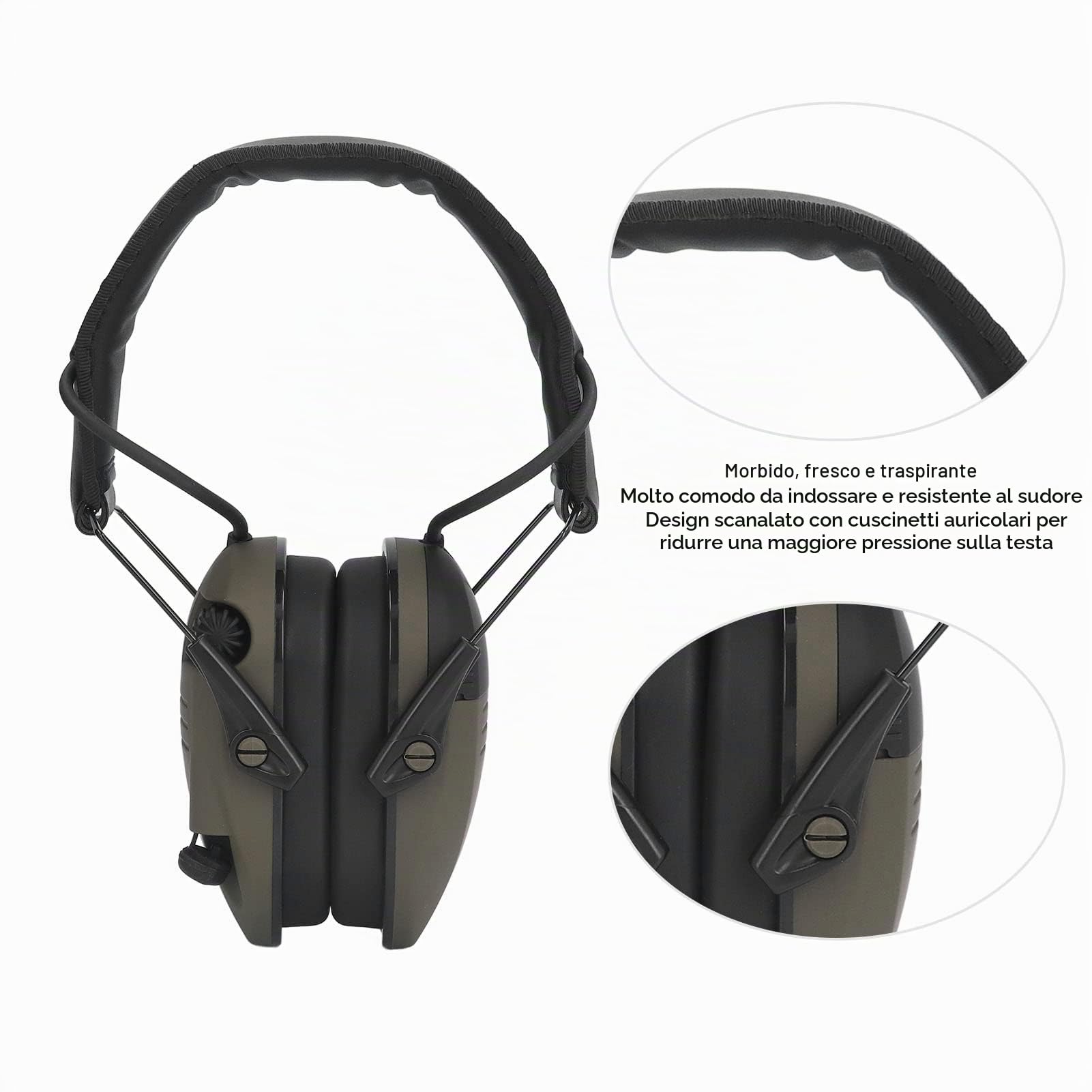 Gowenic cuffie tiro elettroniche antirumore NRR 22dB jack 3,5 mm