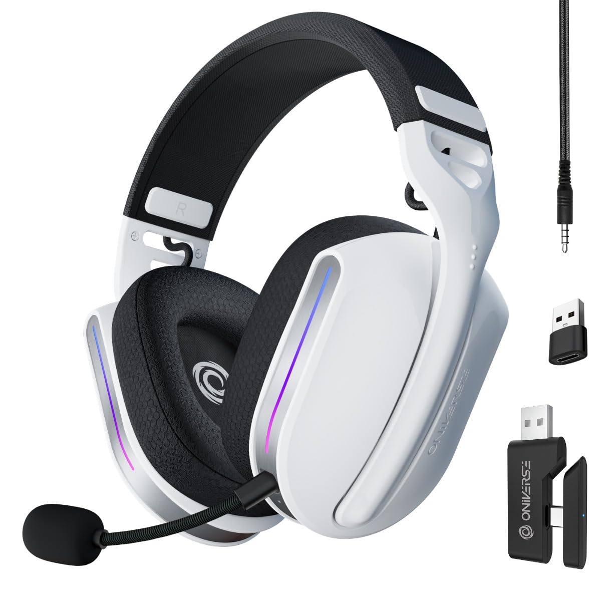 Oniverse Polaris cuffie gaming wireless bianco celeste 7.1