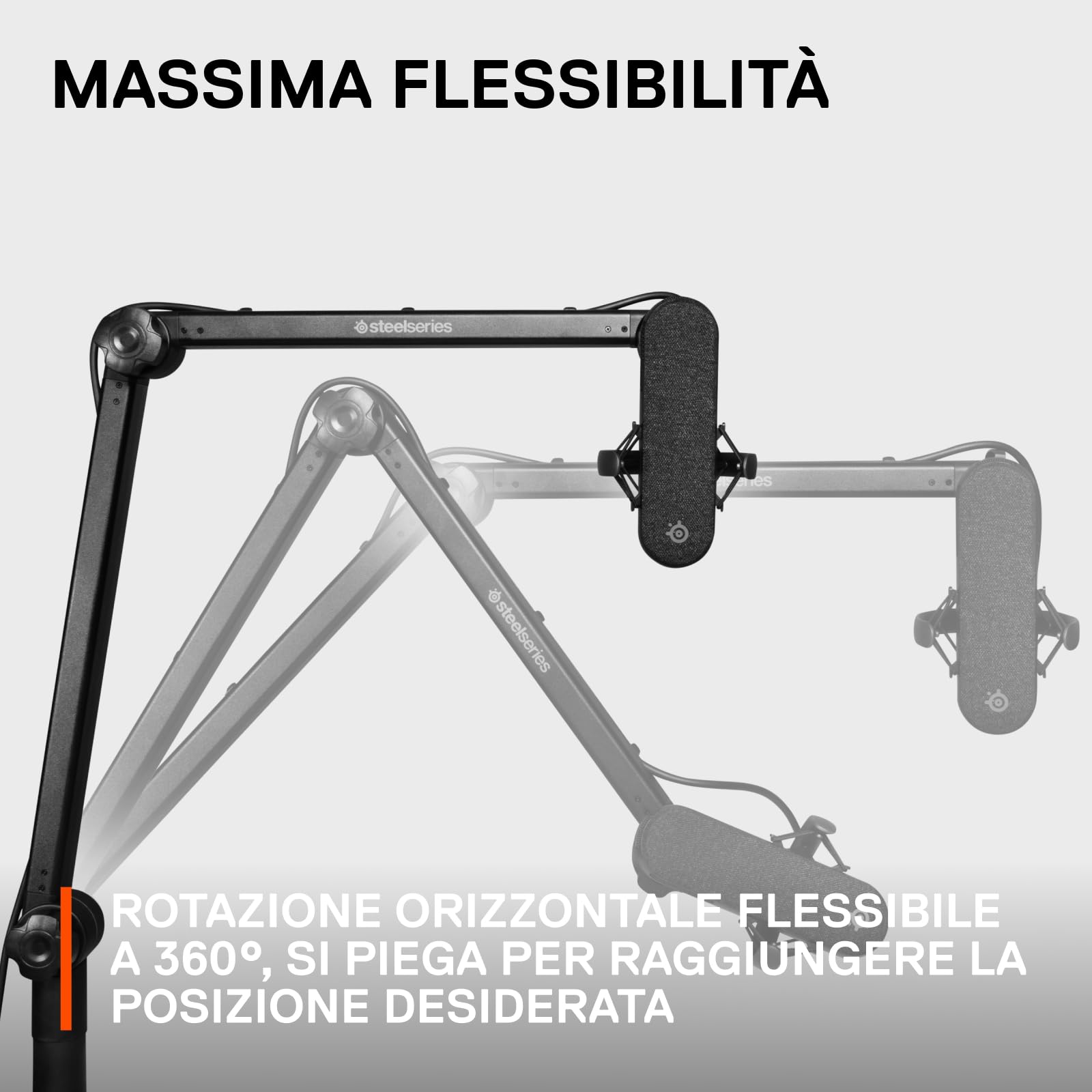 SteelSeries Alias braccio microfono pieghevole 360° morsetto