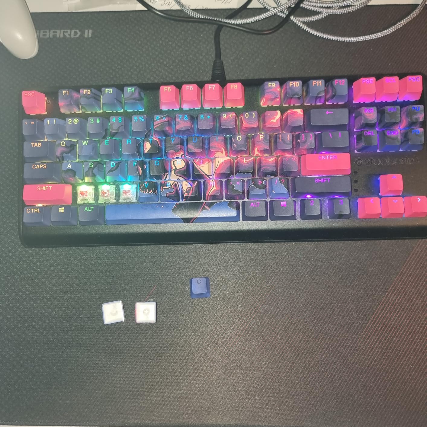 SteelSeries copritasti gaming PBT pudding Titik Noda 104 tasti