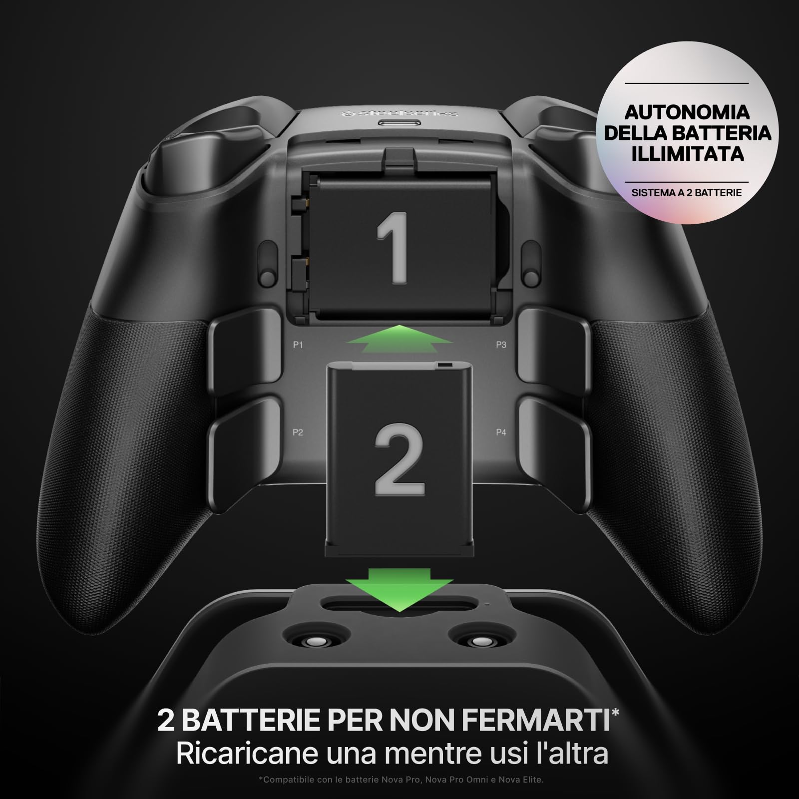 SteelSeries Aeon Pro Controller Wireless Nero Dock Hall Effect