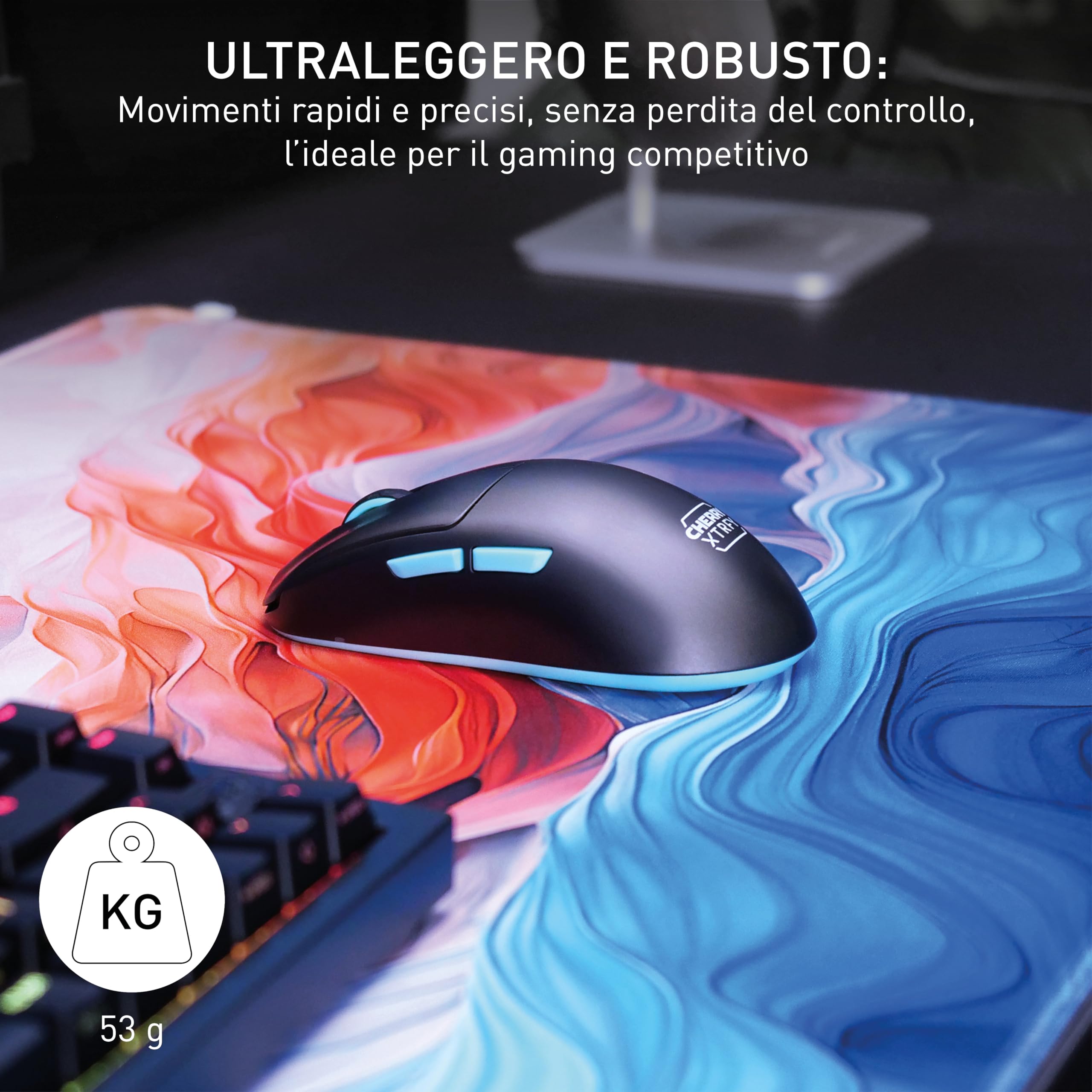 Cherry Xtrfy M68 Wireless Mouse Gaming Nero 53 g