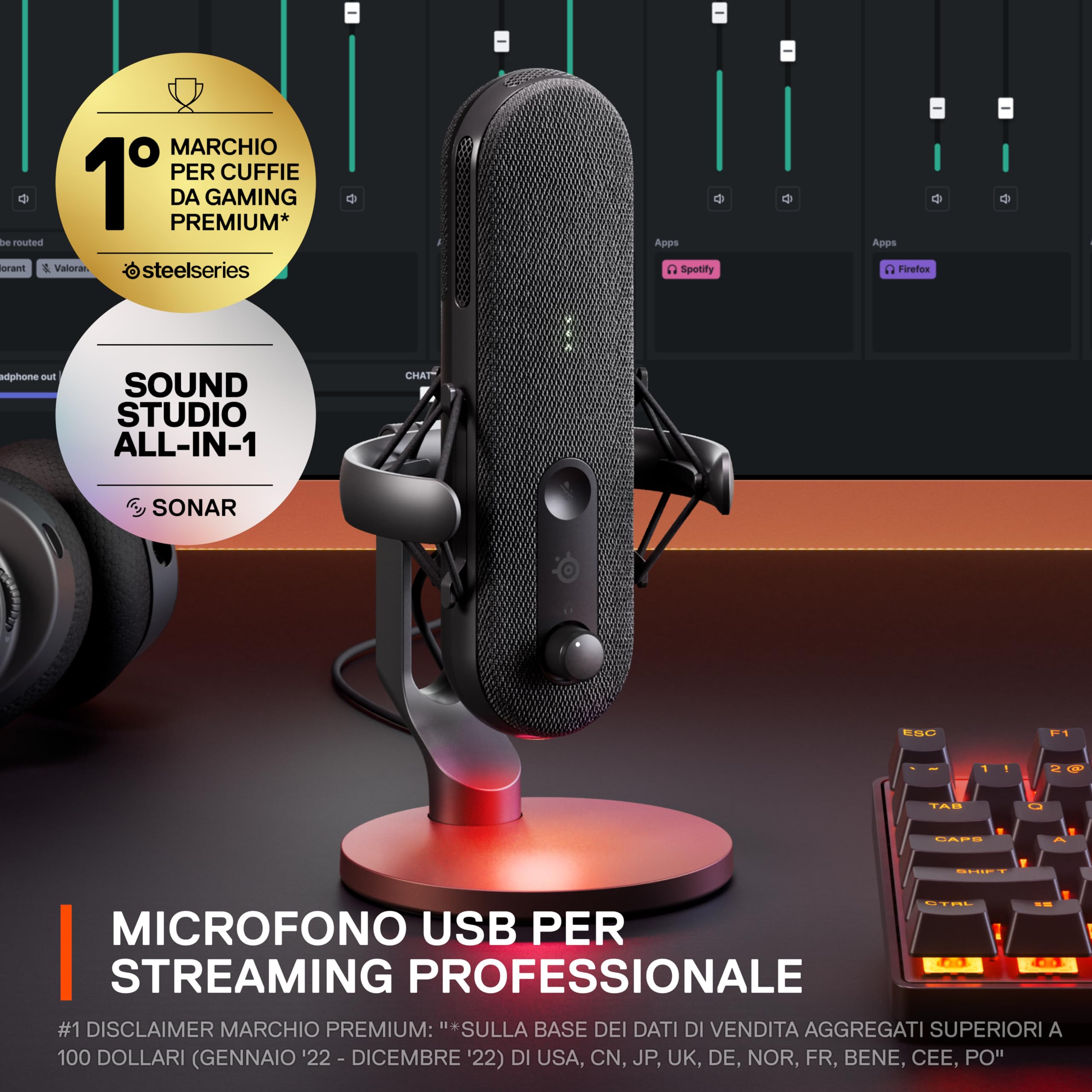 SteelSeries Alias microfono USB gaming streaming RGB AI