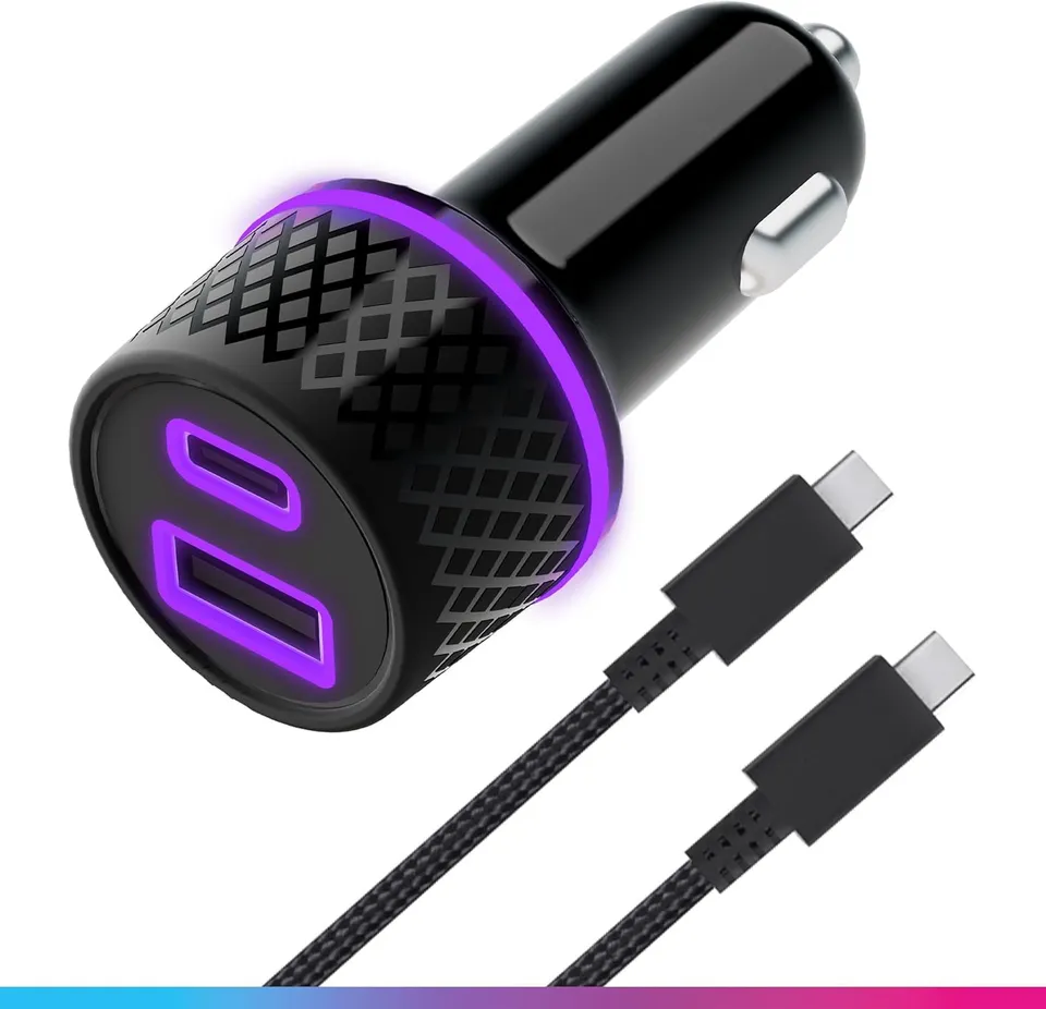Oniverse Adattatore Accendisigari 60W caricatore auto USB-C USB-A cavo