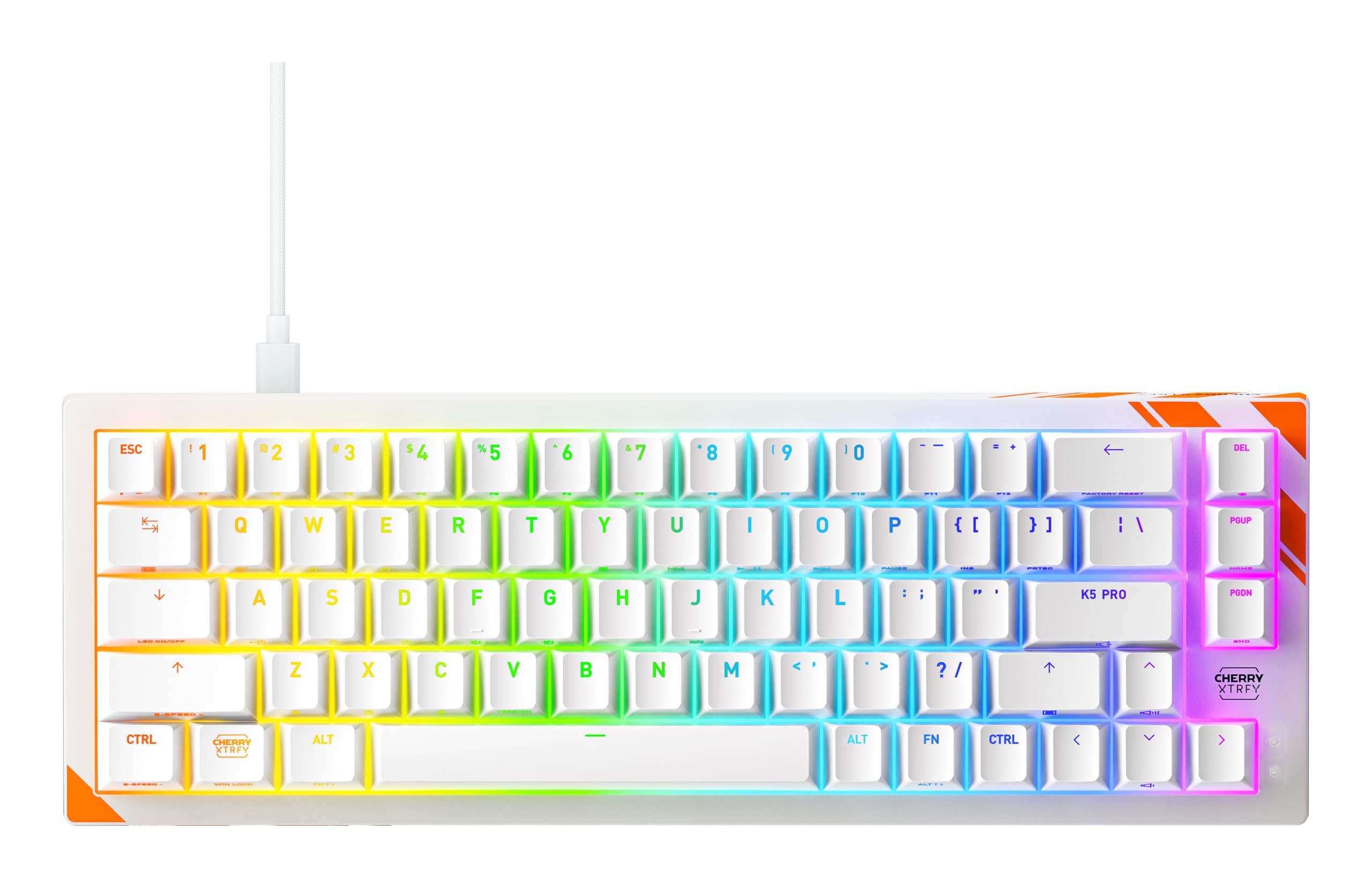Cherry Xtrfy K5 Pro TMR Tastiera Gaming Cablata Bianca 65%