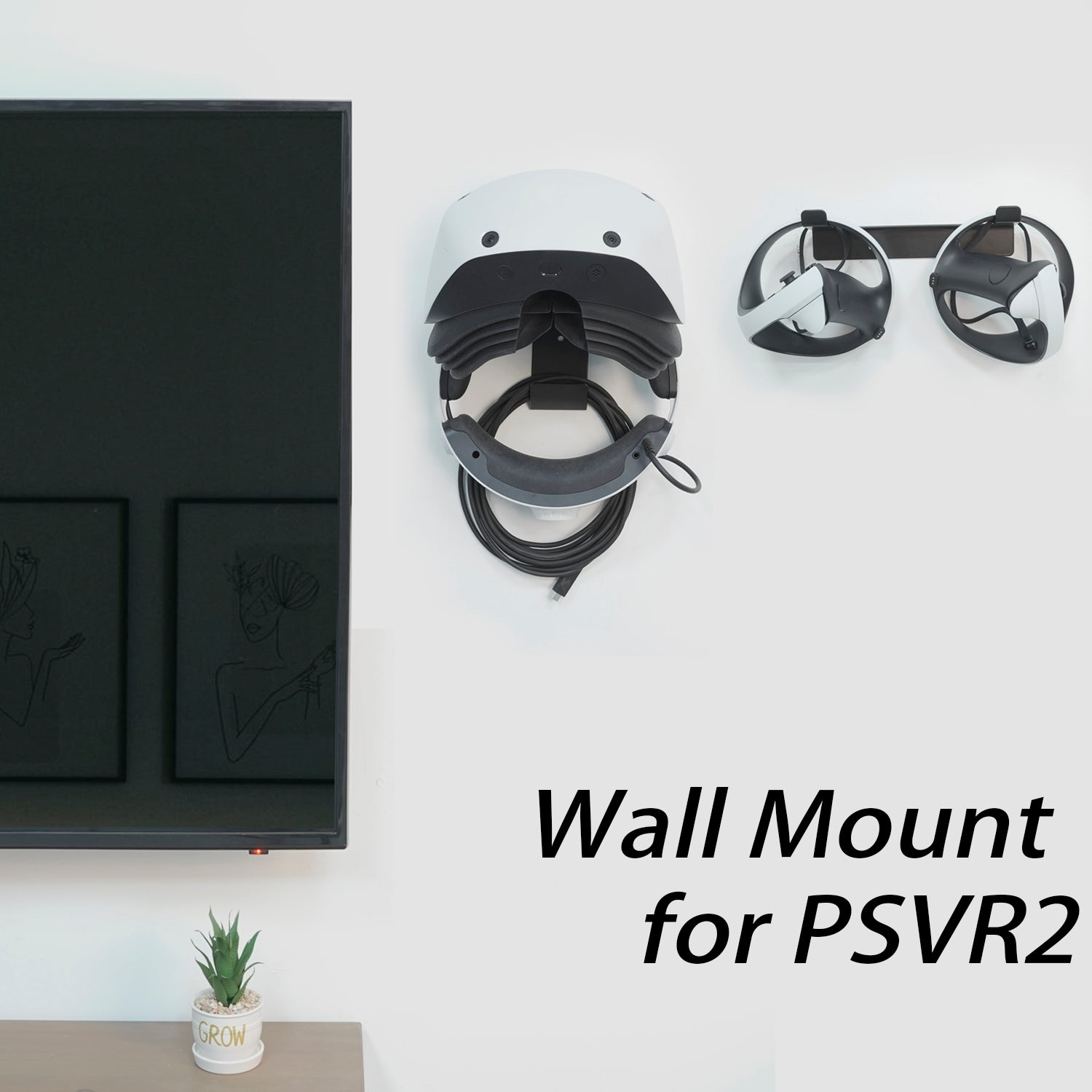 Monzlteck PS5/PS4 Mount supporto parete PSVR2 visore acciaio