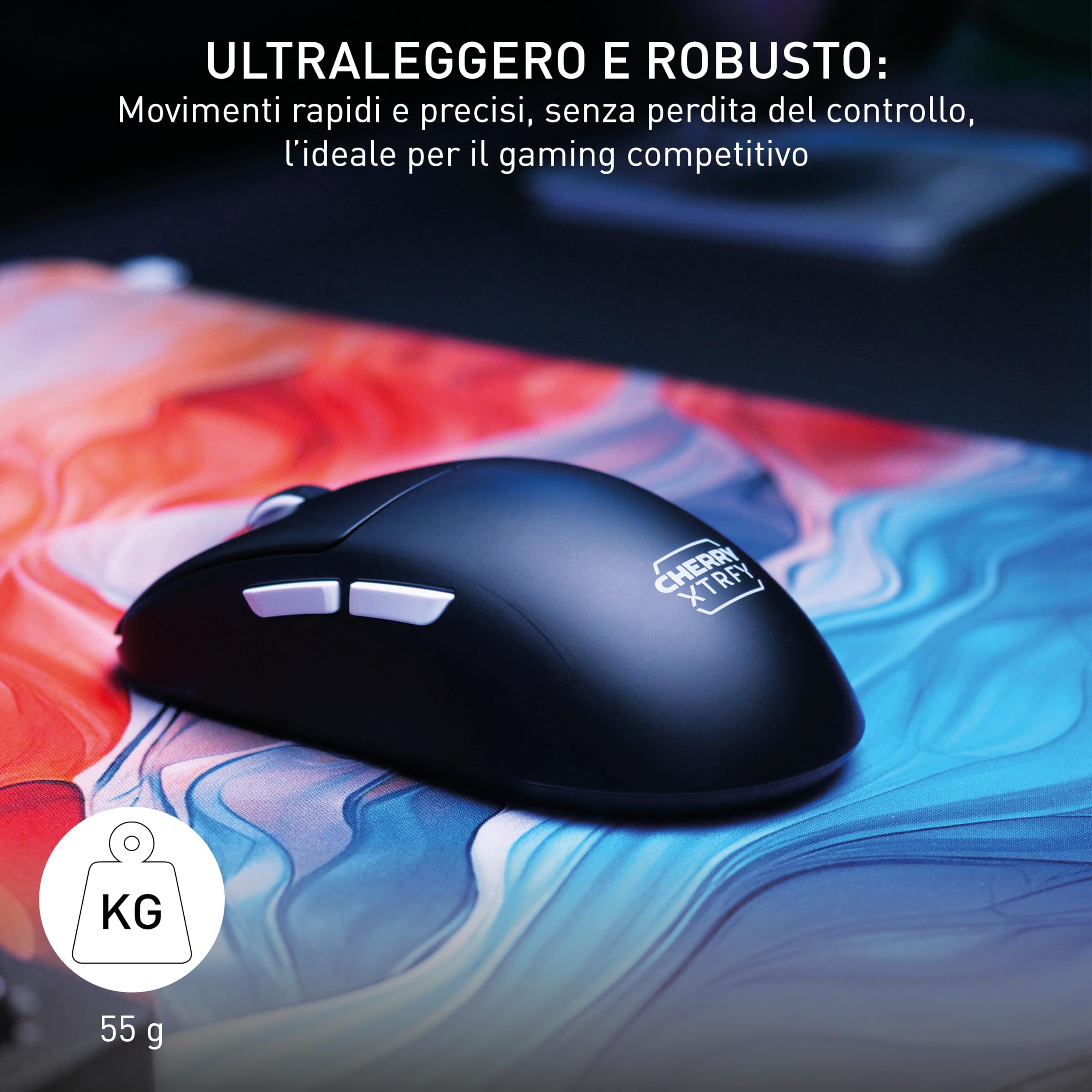 Cherry Xtrfy M68 Pro Wireless Mouse Gaming Nero 8K