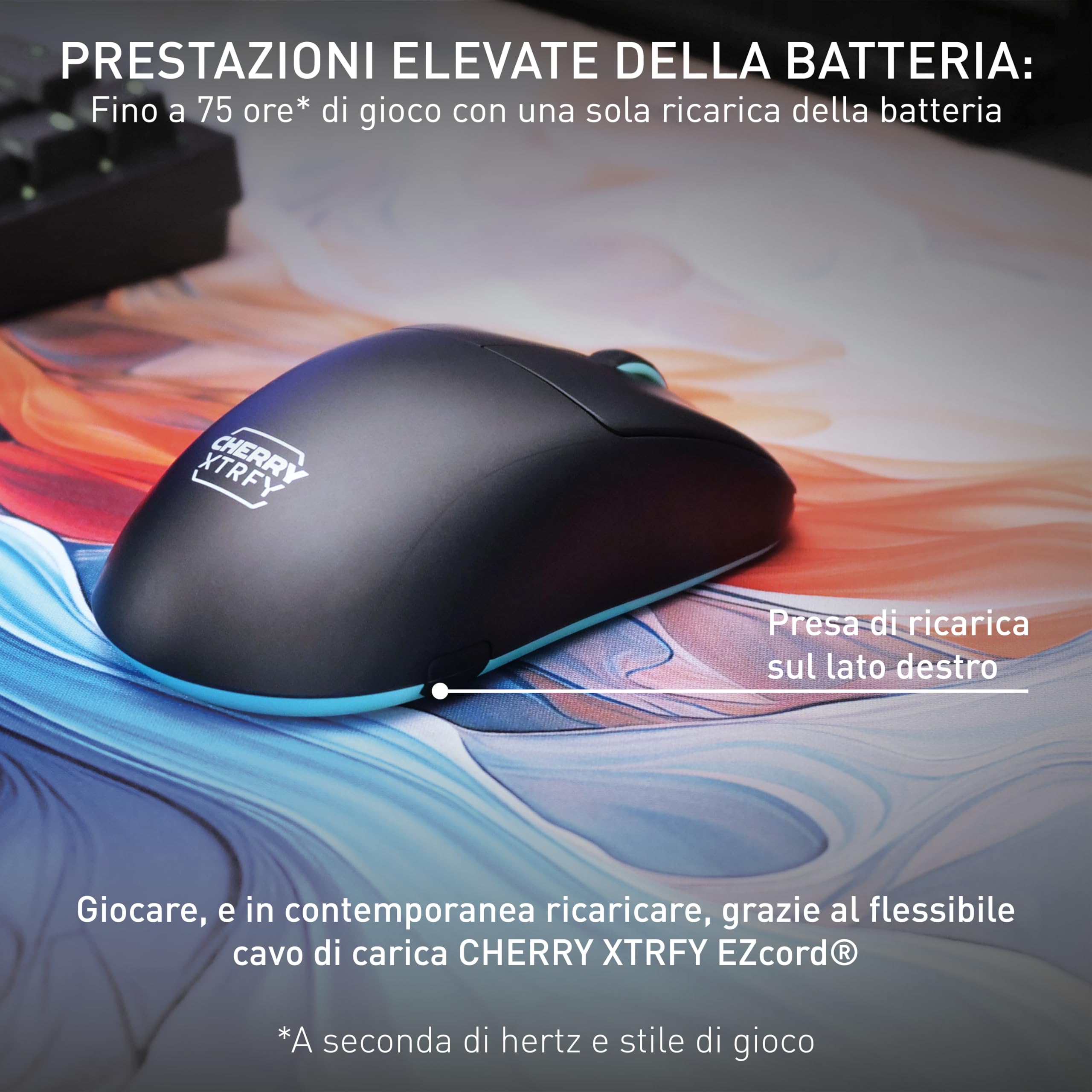 Cherry Xtrfy M68 Wireless Mouse Gaming Nero 53 g