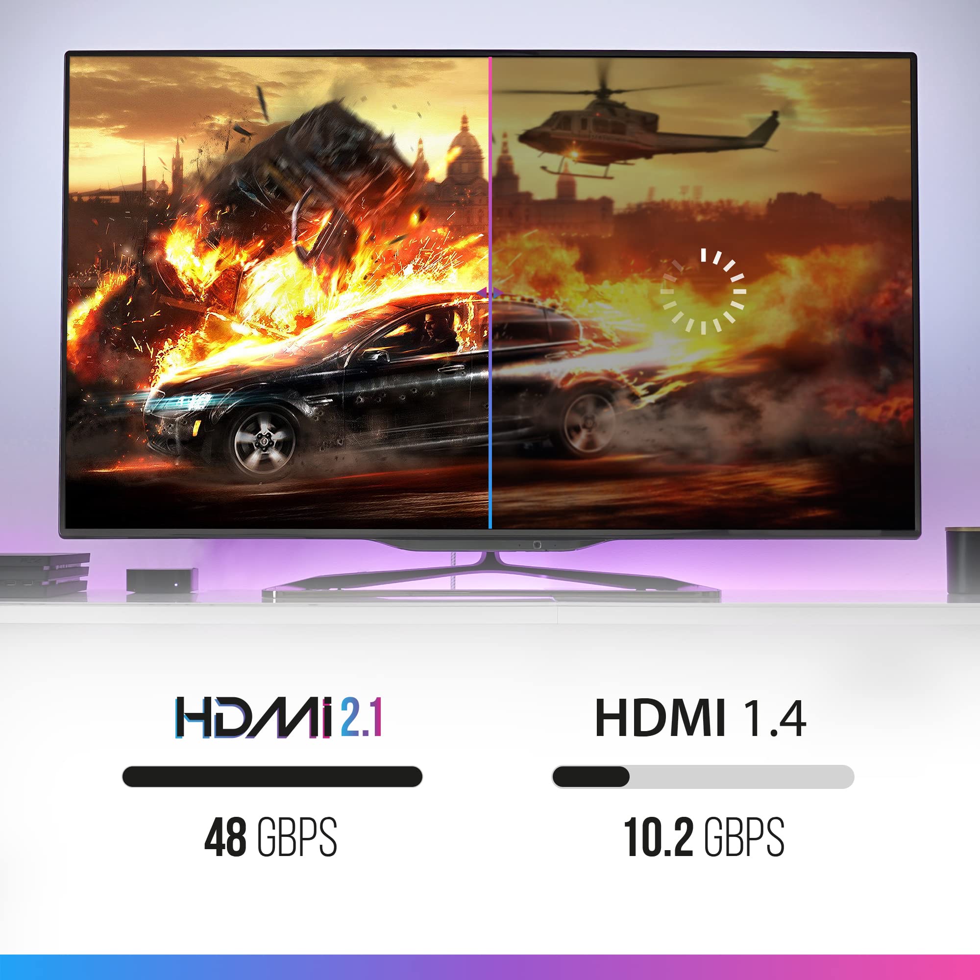 Oniverse cavo HDMI 2.1 8K 3 m nylon 48Gbps per PC e console