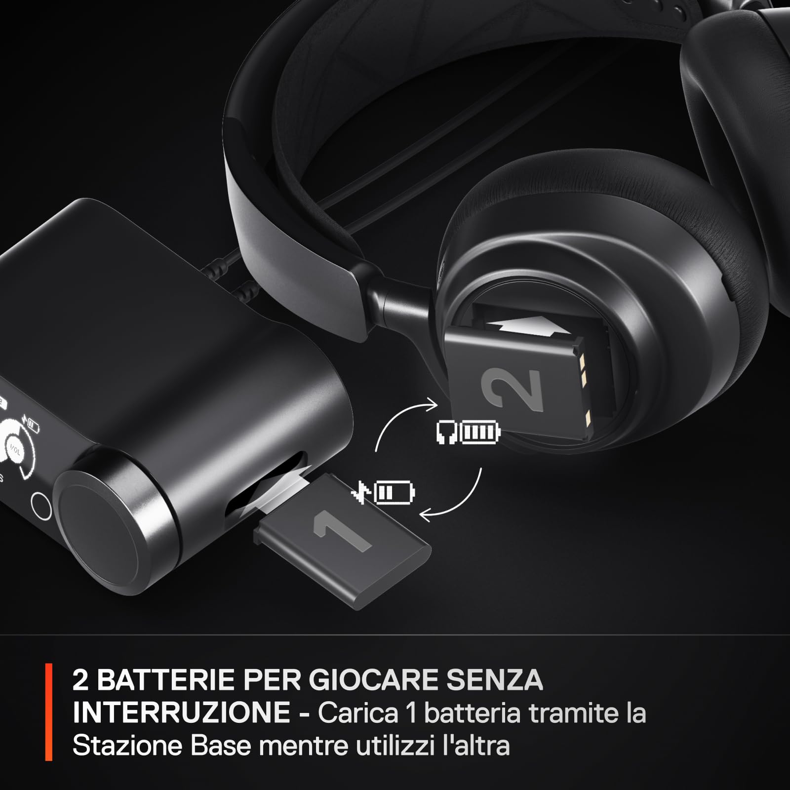 SteelSeries Arctis Nova Pro cuffie gaming wireless nero