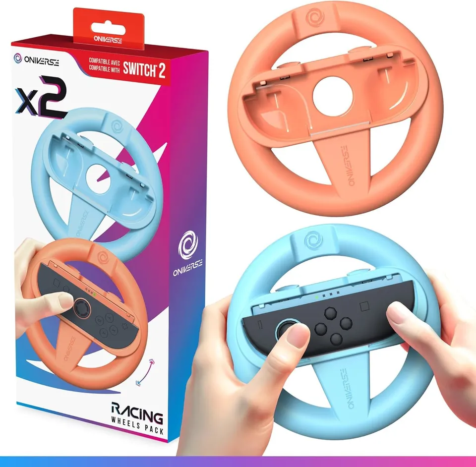 Oniverse Volanti Corsa Switch 2 Joy-Con blu arancione 2 pz
