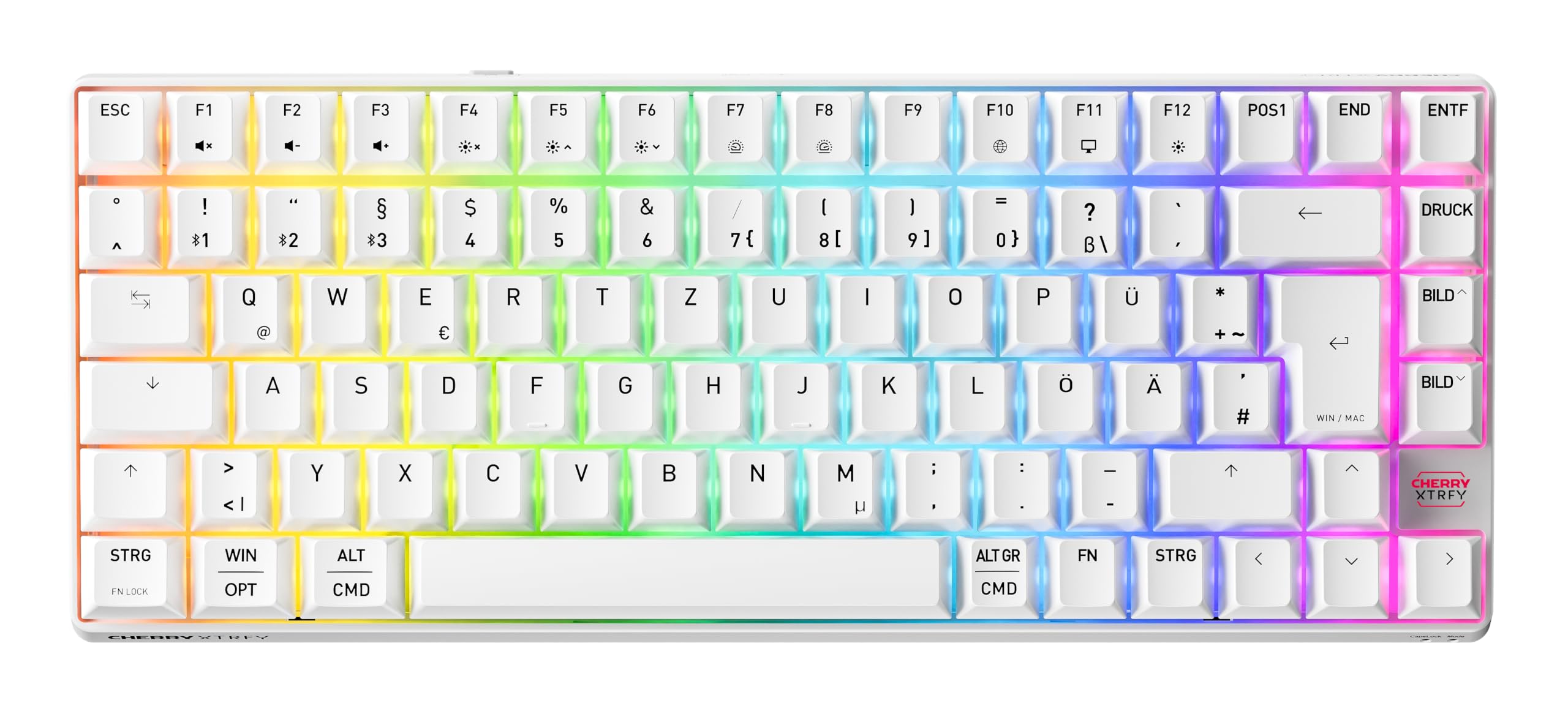 CHERRY XTRFY K33 Tastiera Compact QWERTZ RGB Bianca