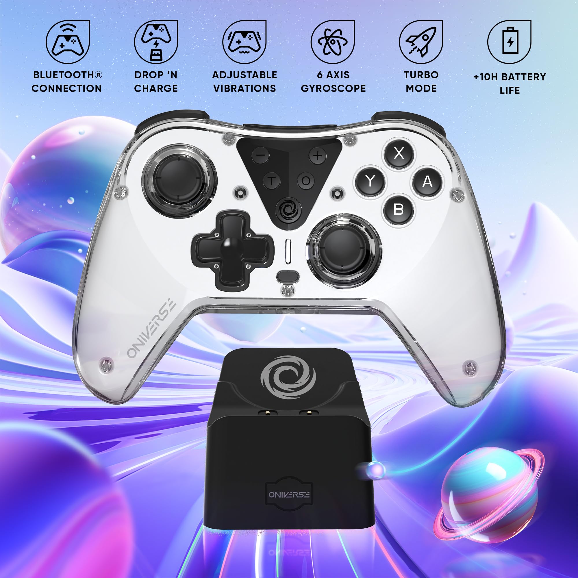 Oniverse Astralite controller wireless Switch PC bianco