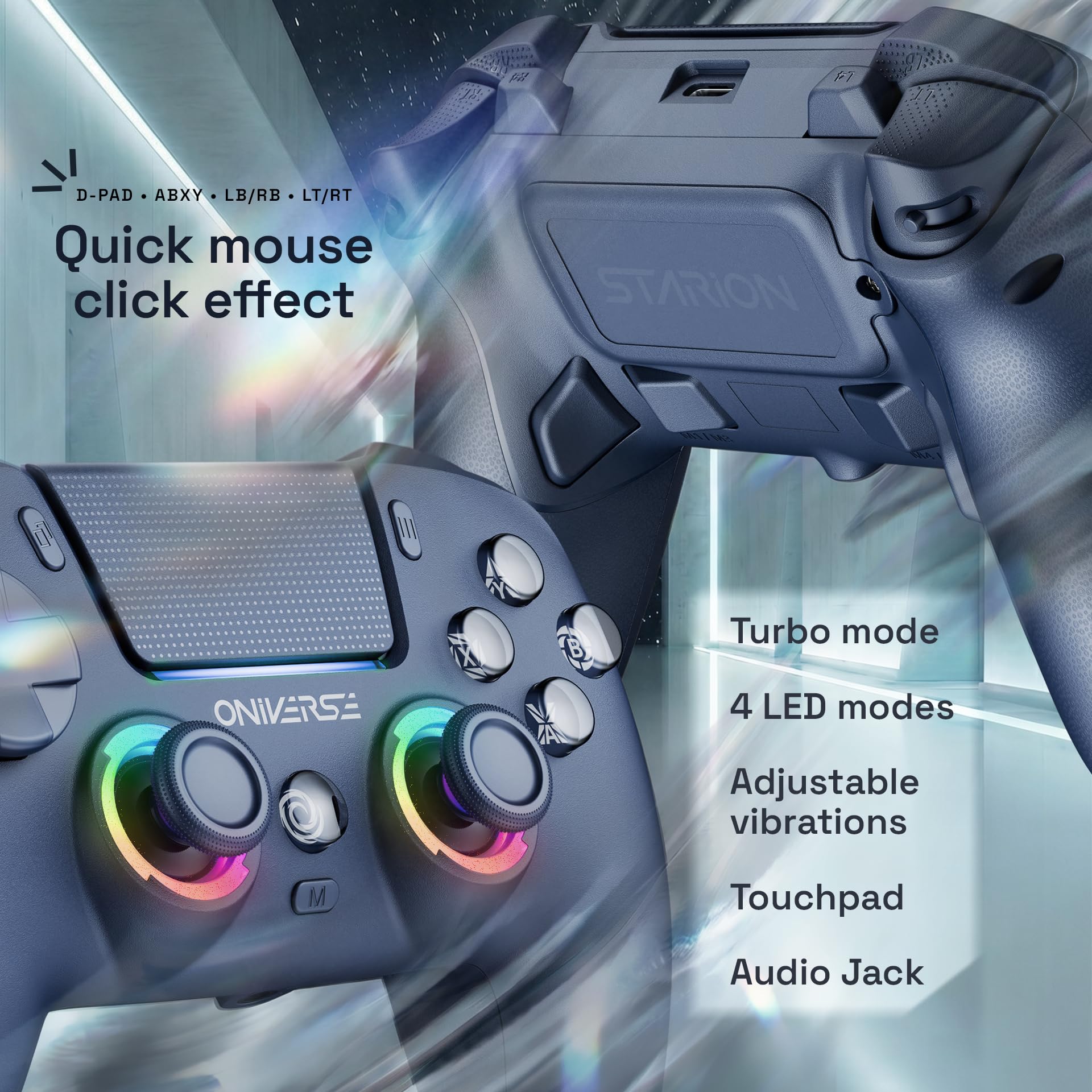 Oniverse Starion controller wireless PS5 blu Hall Effect