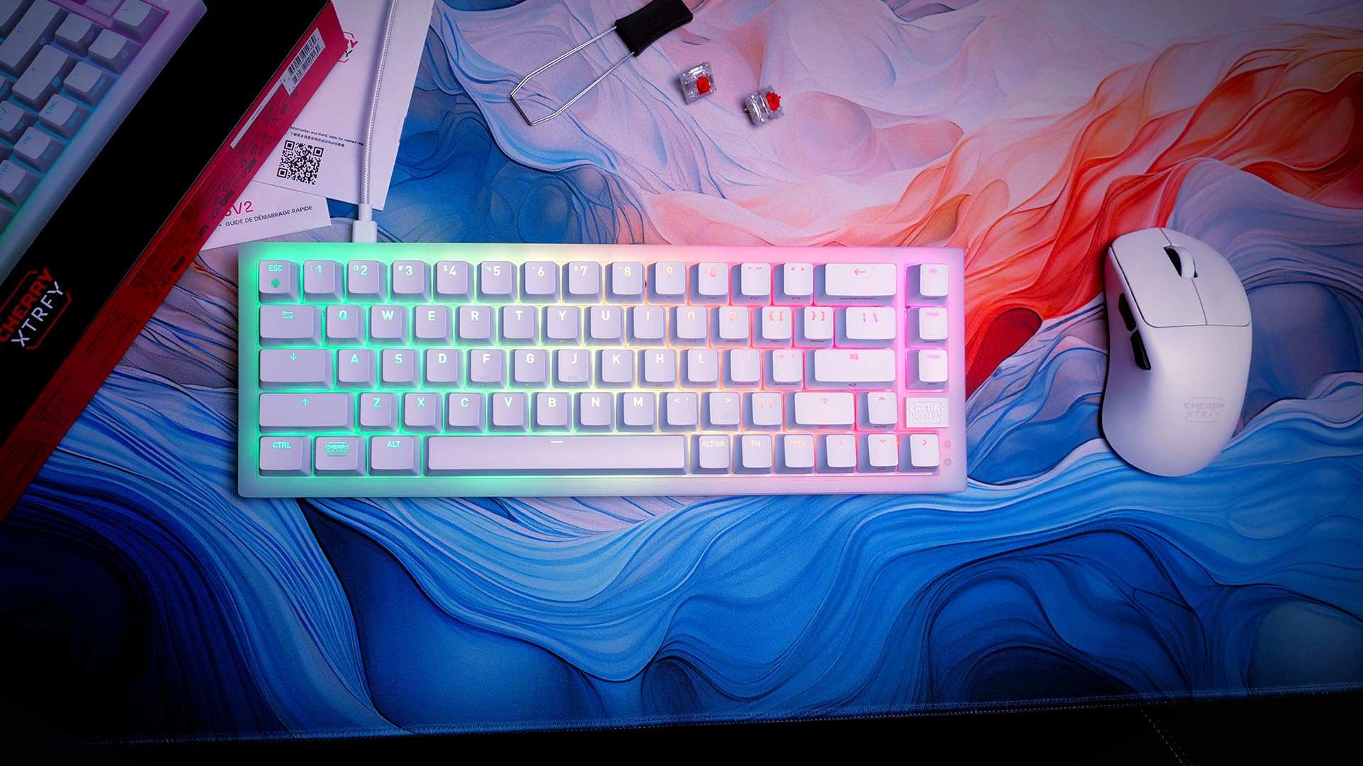 CHERRY XTRFY K5V2 Tastiera Meccanica 65% AZERTY MX2A Red