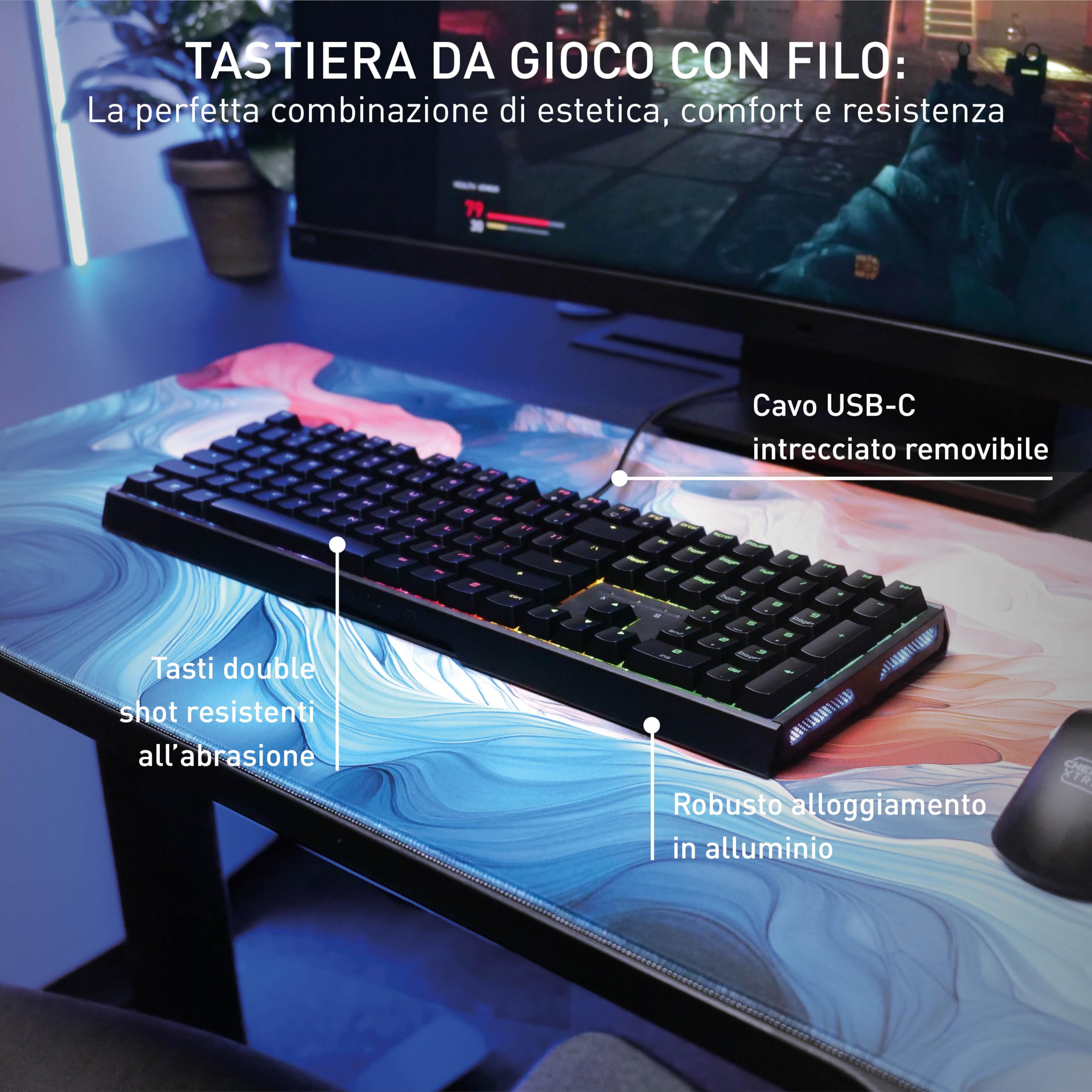 CHERRY XTRFY MX 3.1 Tastiera gaming meccanica AZERTY RGB Red nera