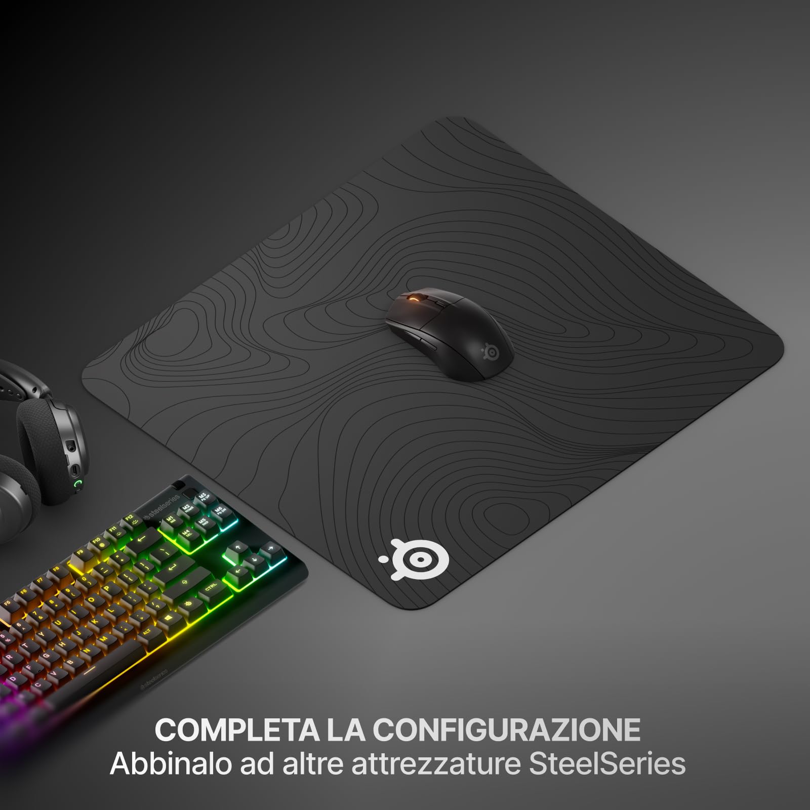 SteelSeries QcK Large tappetino mouse Topographic 45x40