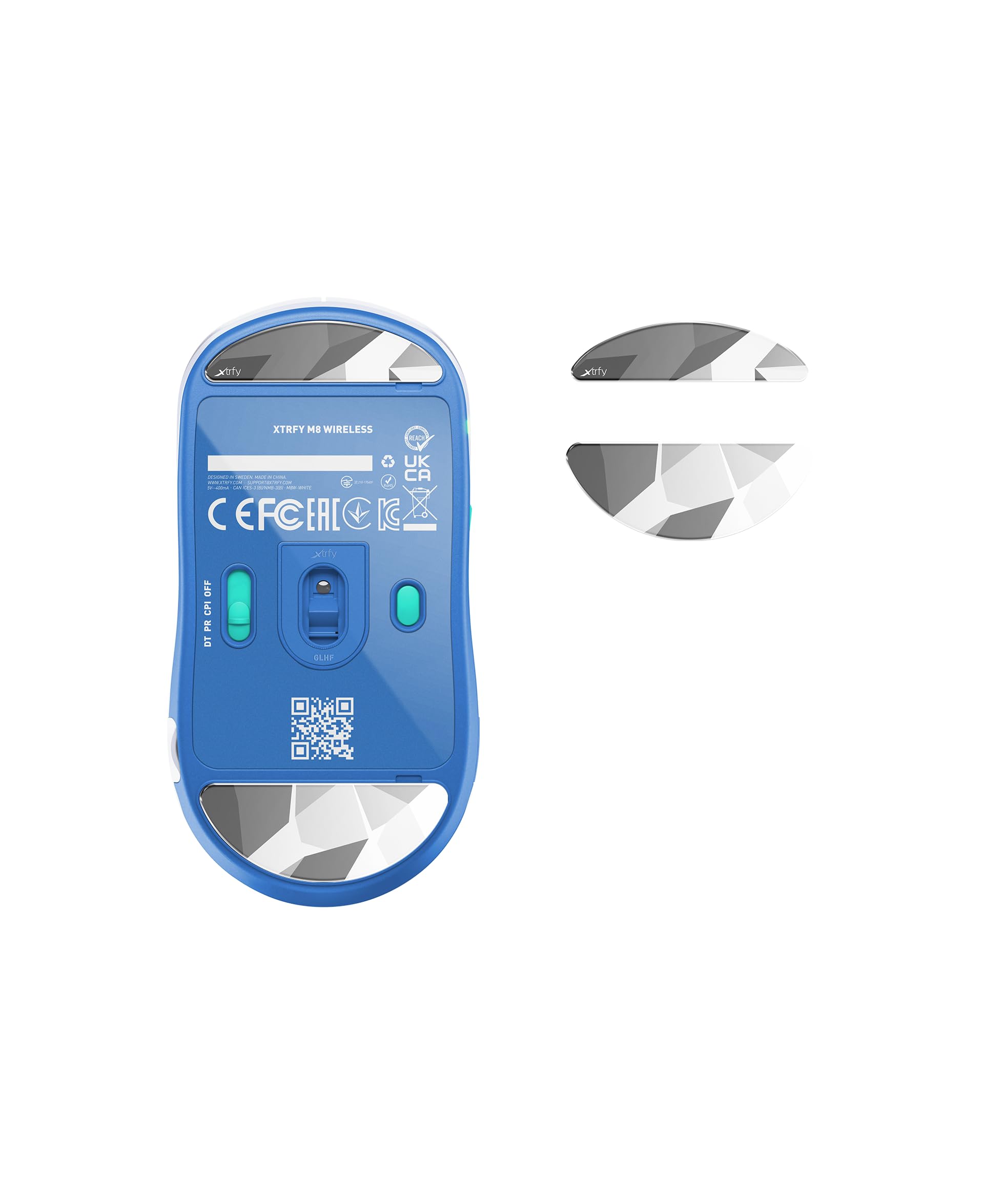 Xtrfy Glass Skates piedini mouse M8 Wireless vetro