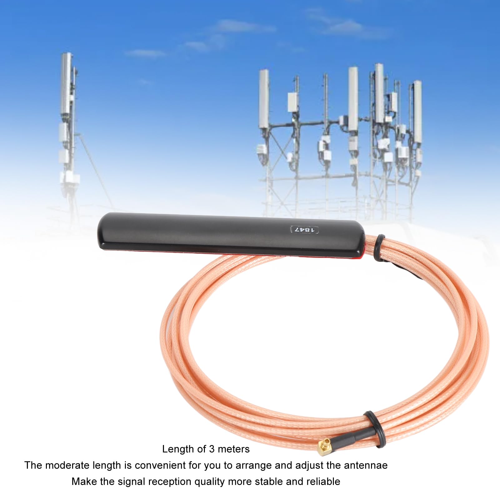 GOWENIC Antenna MMCX Antenna GSM GPRS Cavo 3m ABS