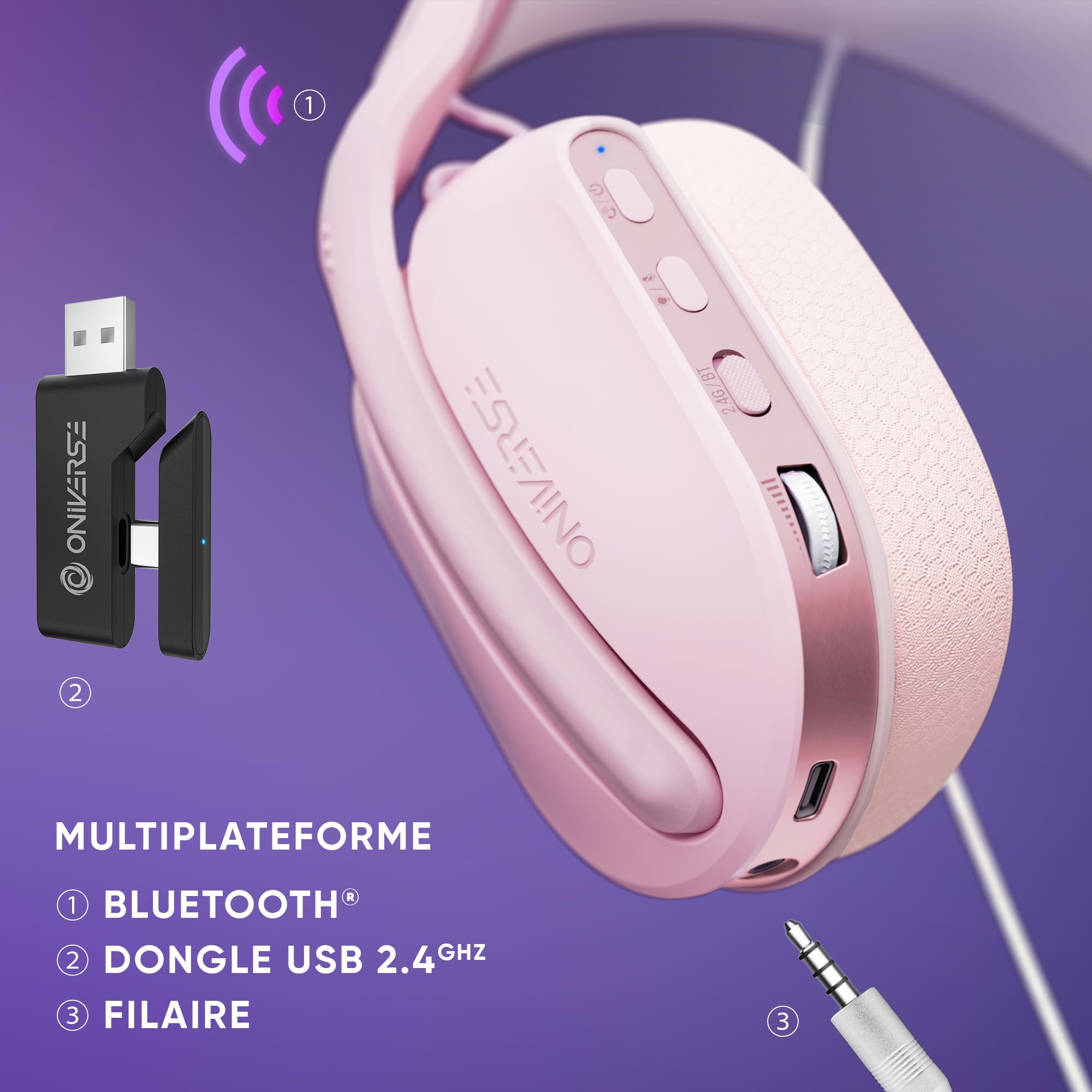 Oniverse Polaris cuffie gaming wireless Aurora 7.1