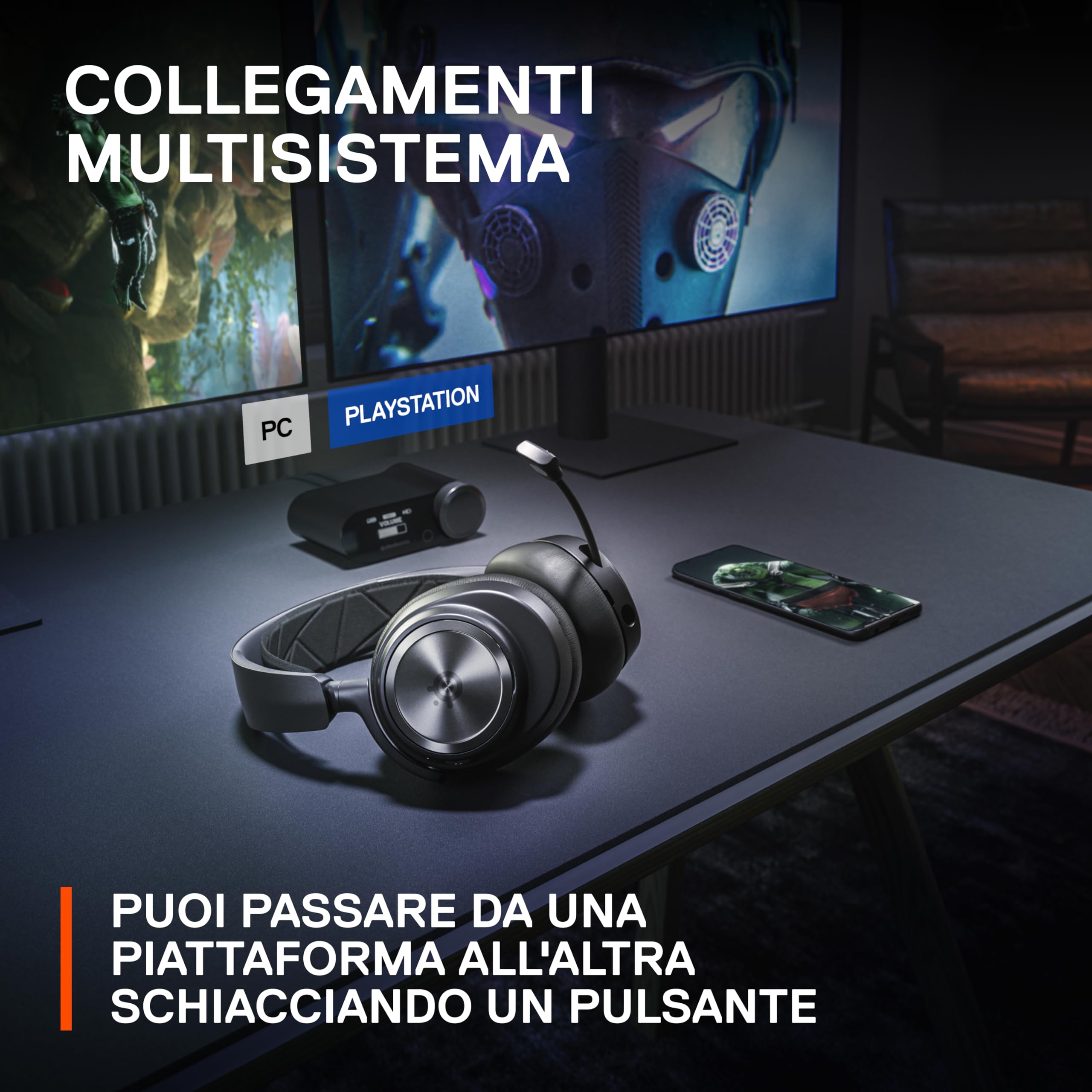 SteelSeries Arctis Nova Pro cuffie gaming wireless nero