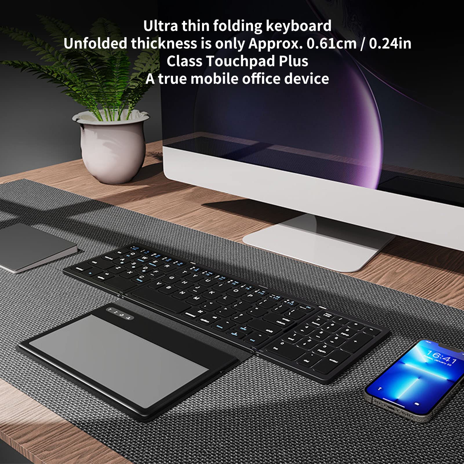 GOWENIC Tastiera Bluetooth Pieghevole Touchpad 10 m
