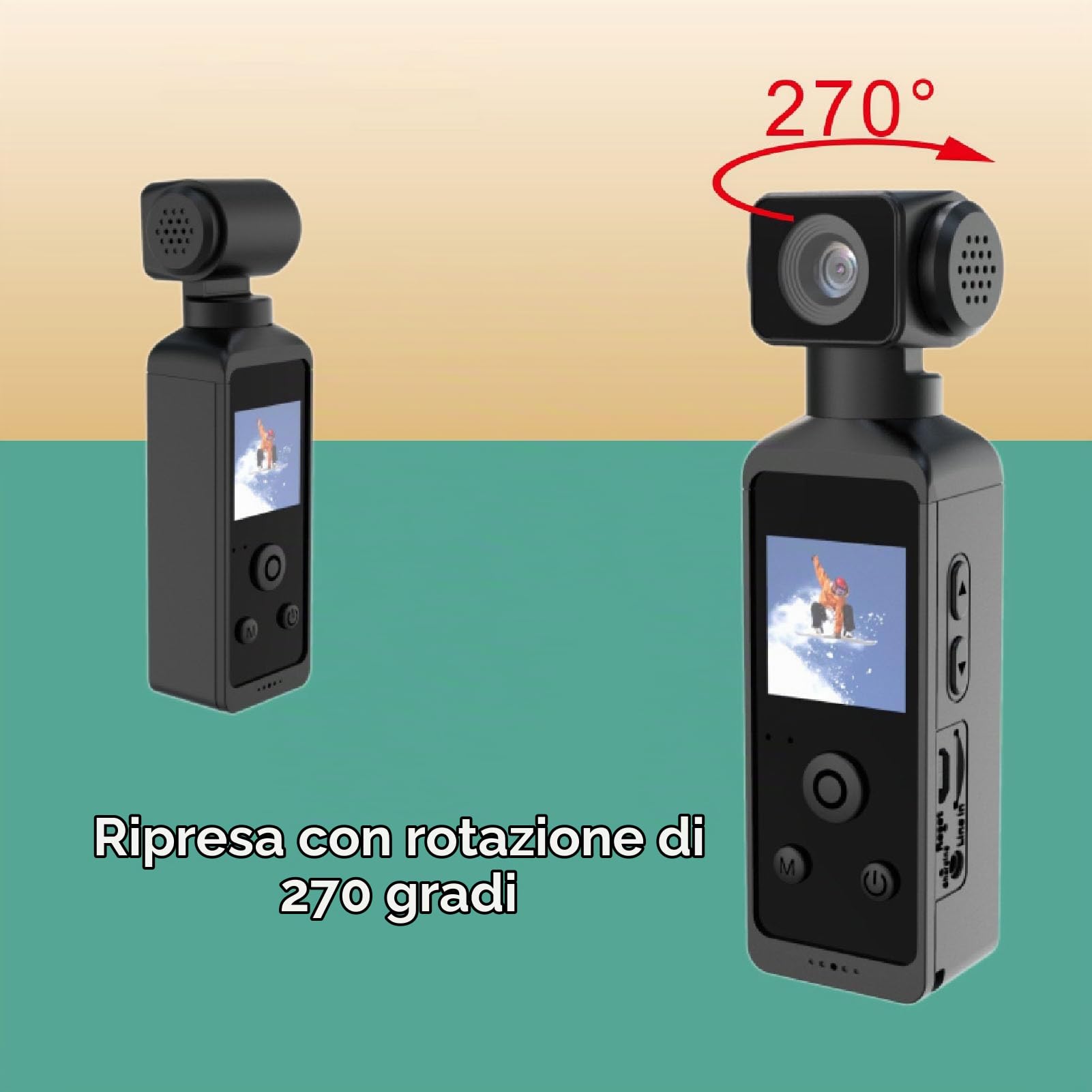 GOWENIC Action Cam 5K 30FPS Videocamera Sportiva 30m WiFi